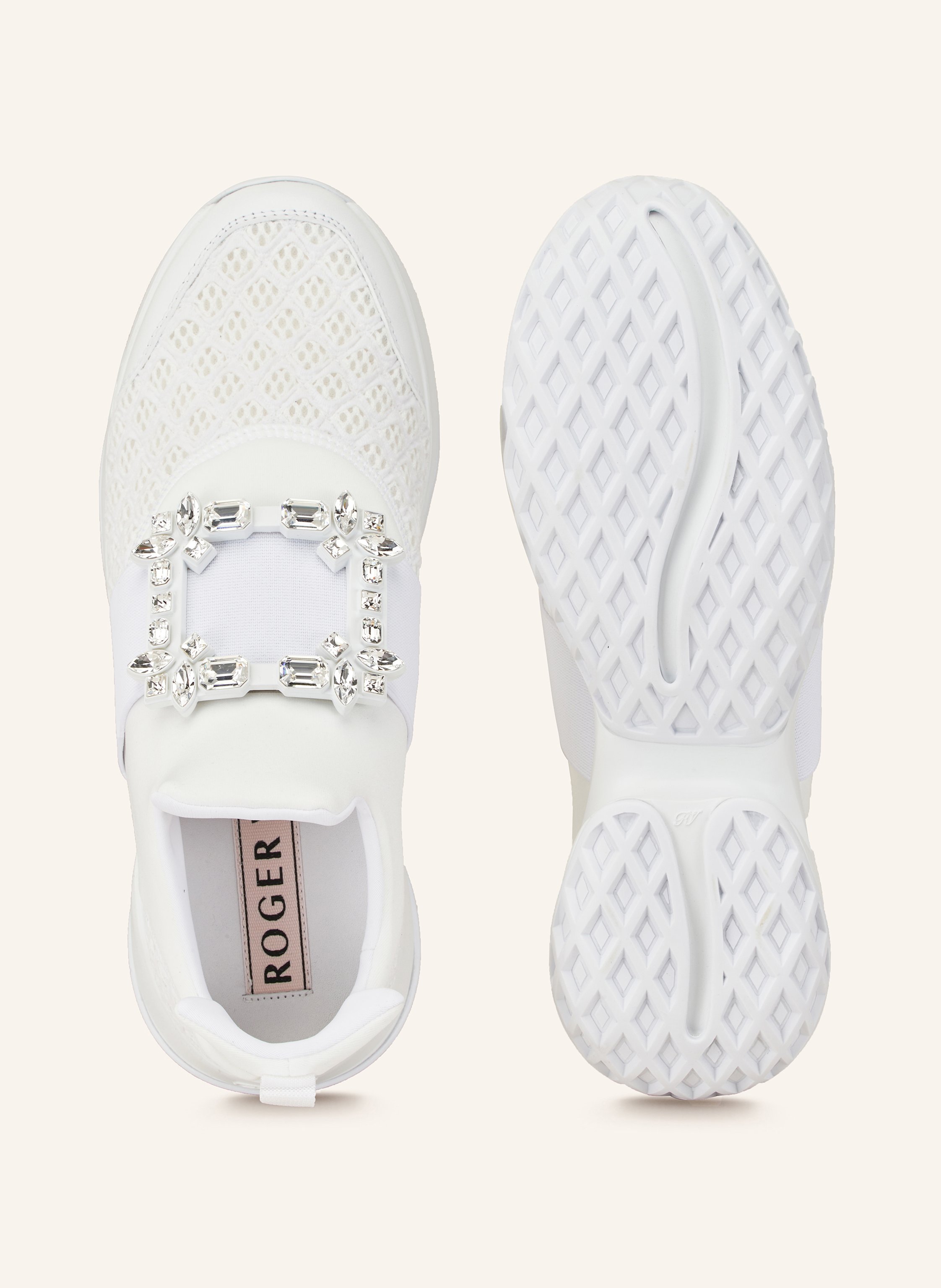 Thumbnail - Roger Vivier Sneaker Mit Schmucksteinen weiss