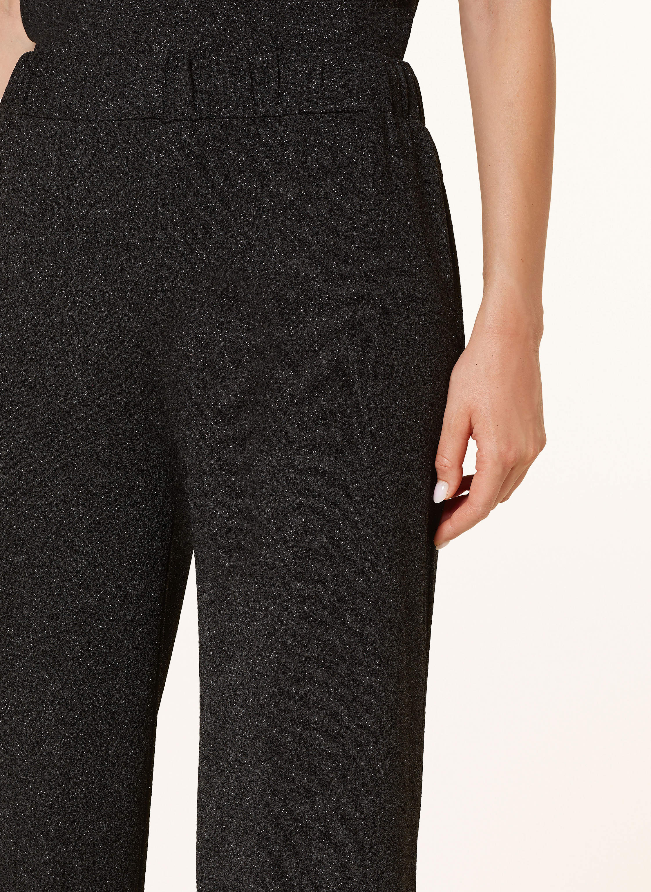 Thumbnail - Darling Harbour Marlenehose Mit Glitzergarn schwarz