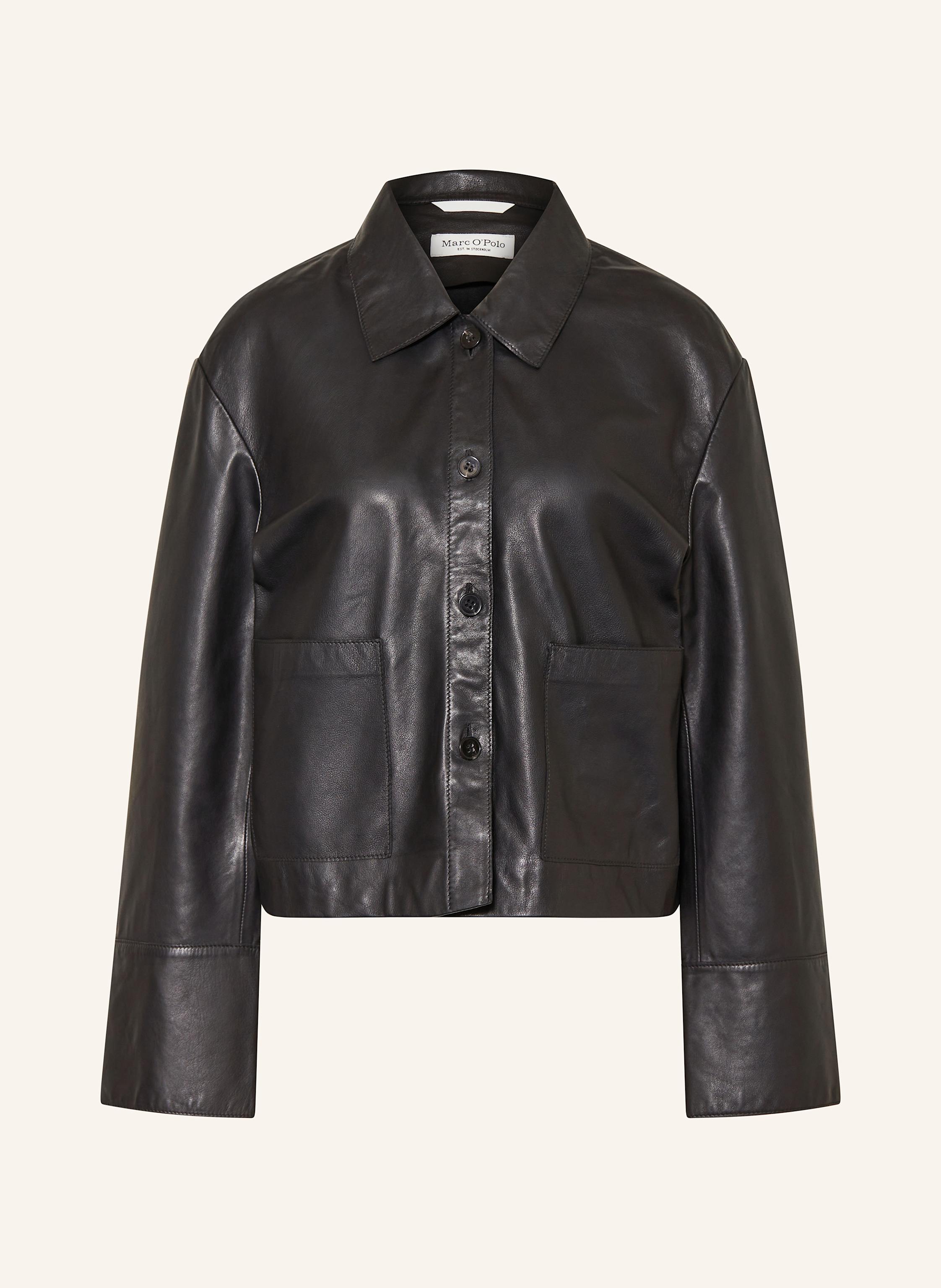 Marc O Polo Leather jacket in black
