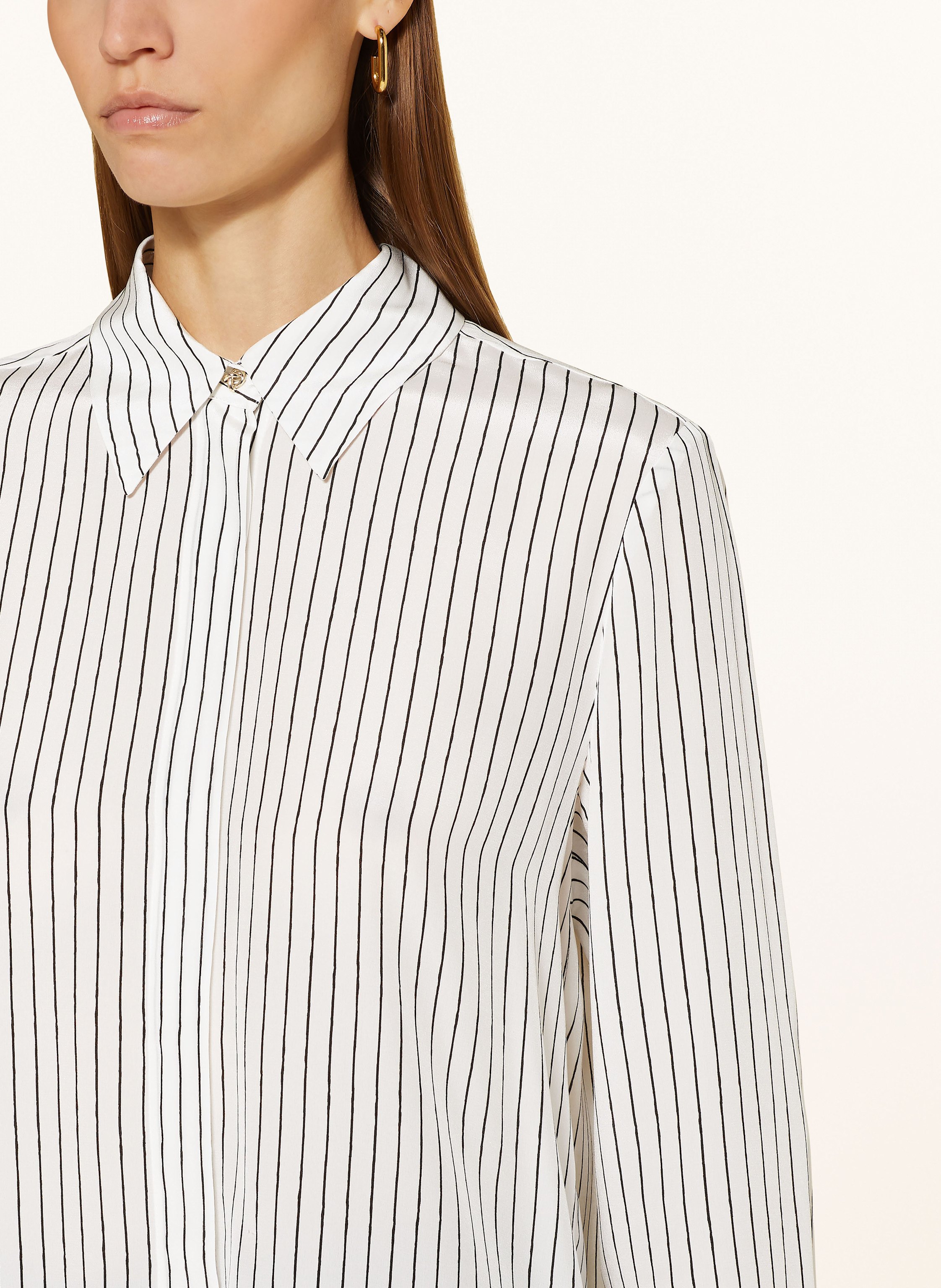 Thumbnail - Max Mara Studio Hemdbluse Lama Aus Seide weiss