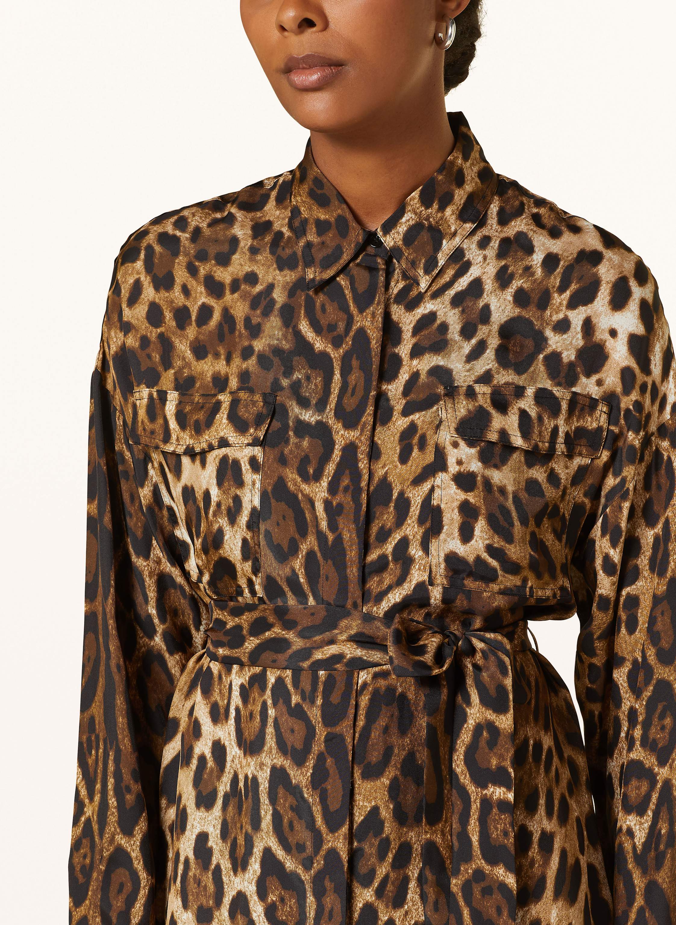 Thumbnail - Darling Harbour Oversized-Hemdblusenkleid Mit Seide braun