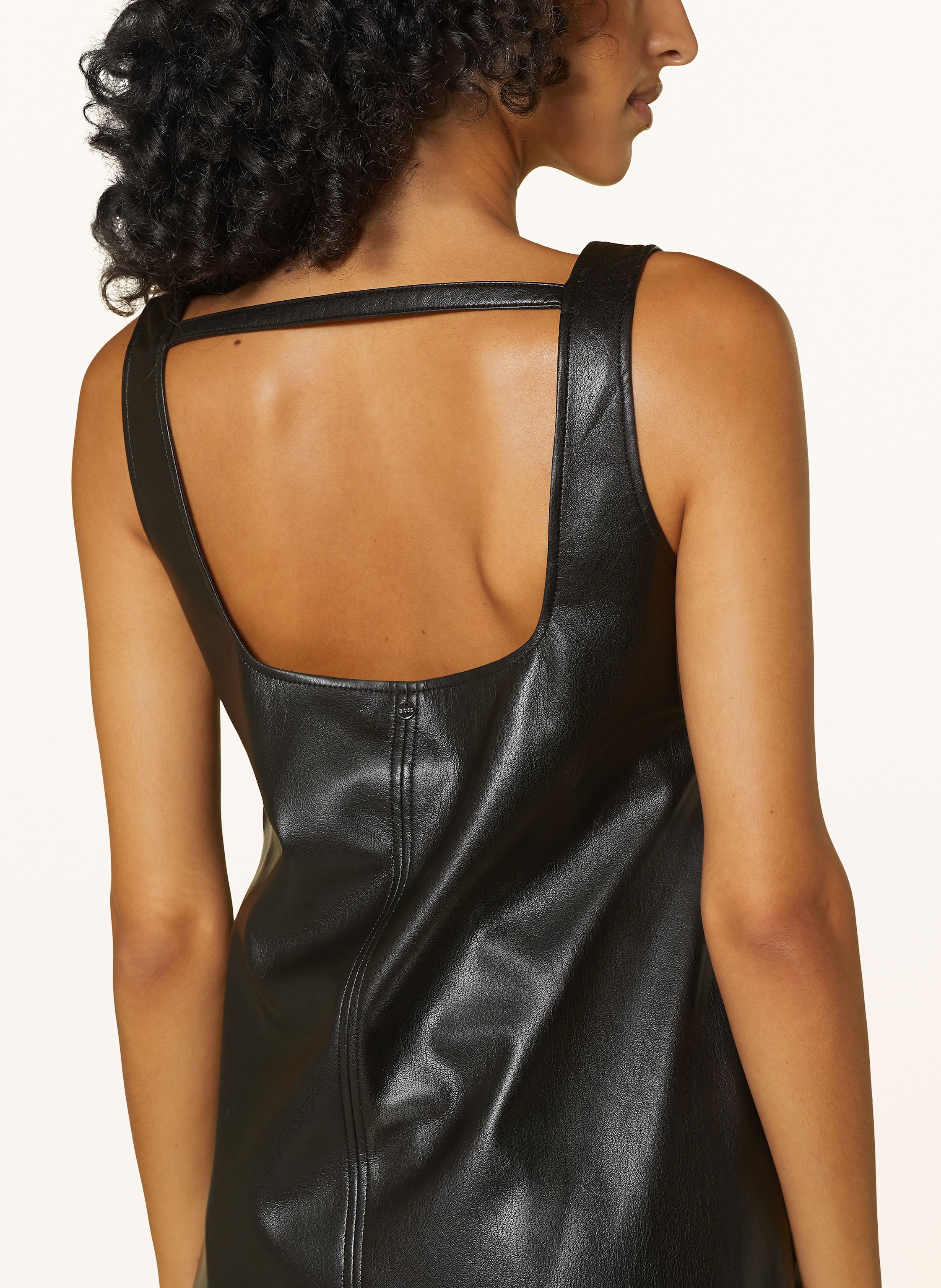 Thumbnail - Boss Kleid Dashini In Lederoptik schwarz