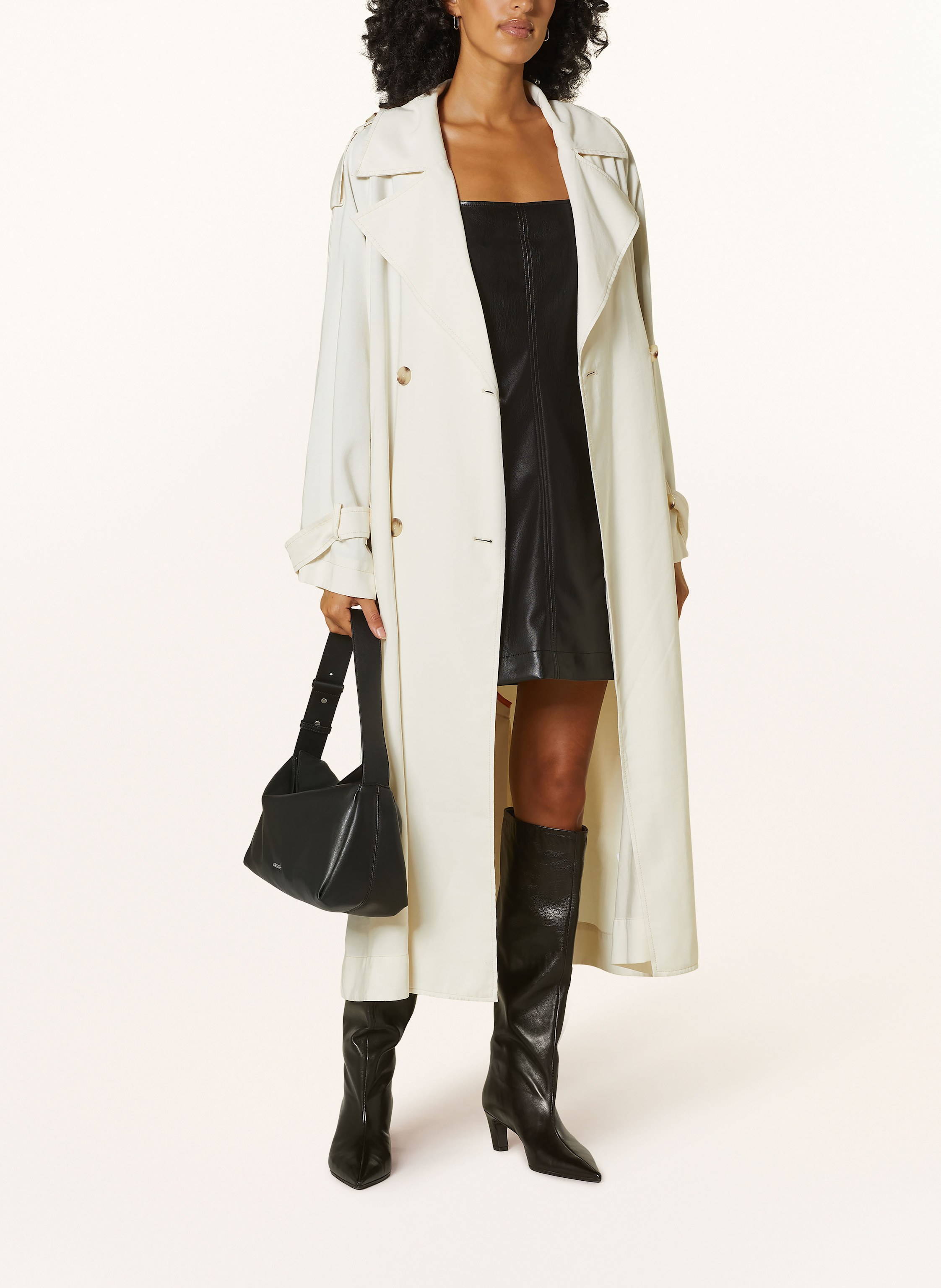 Thumbnail - Boss Kleid Dashini In Lederoptik schwarz