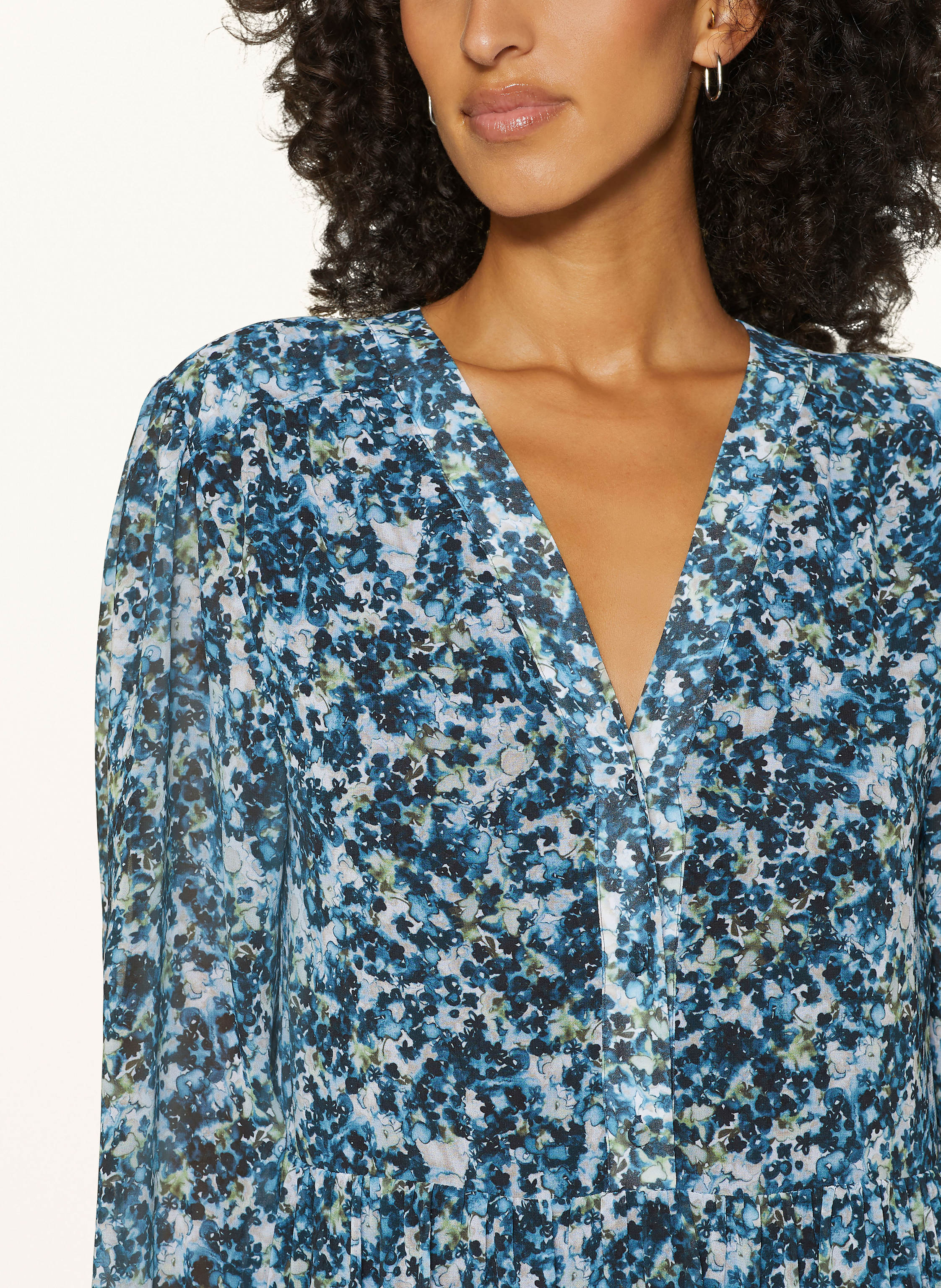 Thumbnail - Boss Kleid Dimeta Mit Rüschen blau