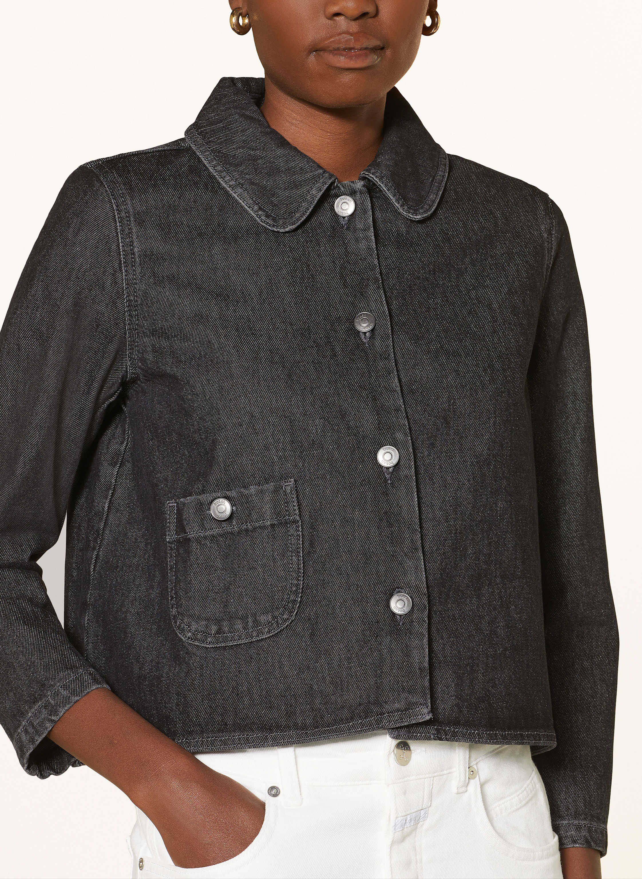 Thumbnail - Ba&Sh Jeansjacke Miny schwarz