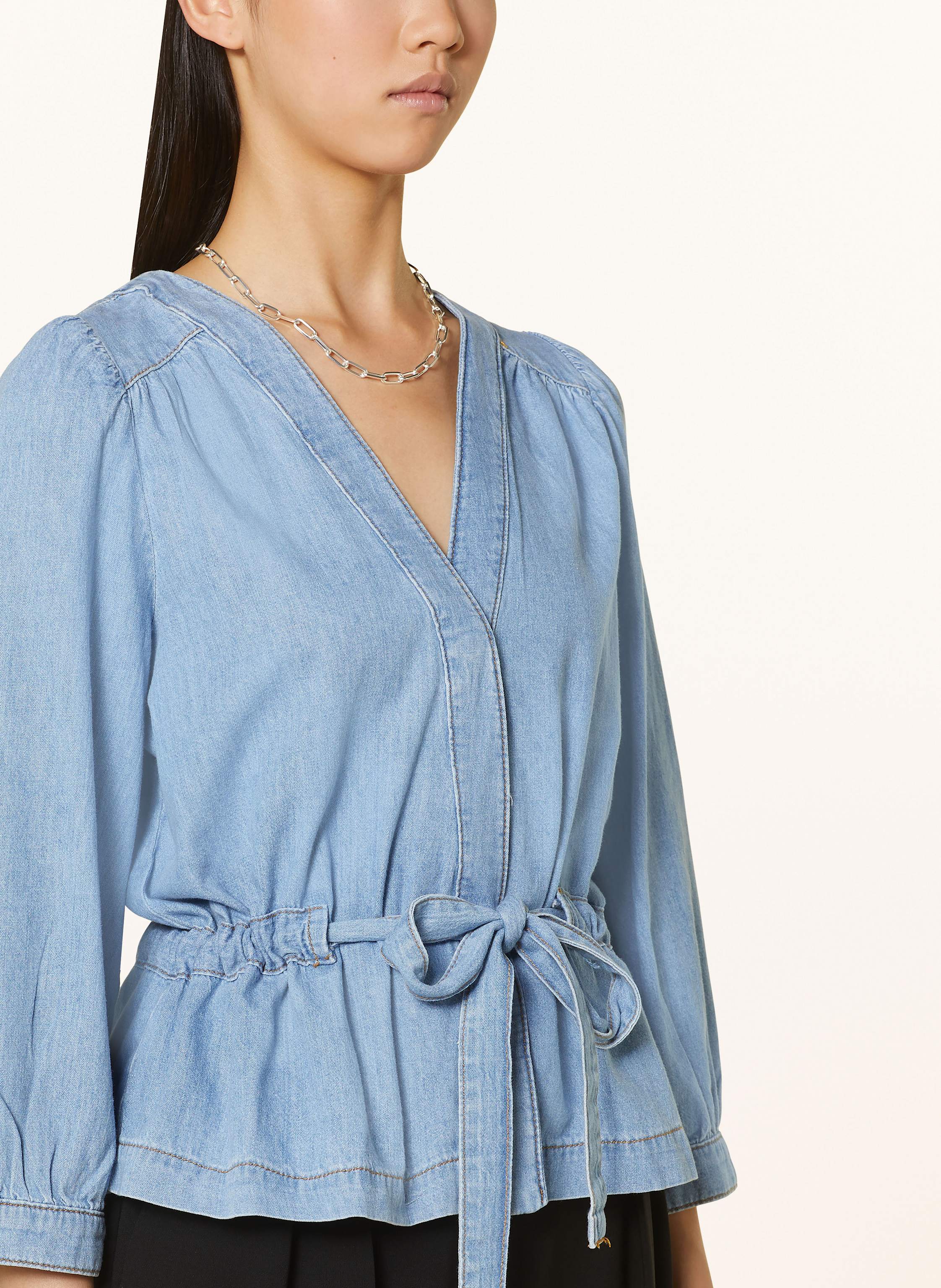 Thumbnail - Ba&Sh Jeansbluse Lavina Mit 3/4-Arm blau