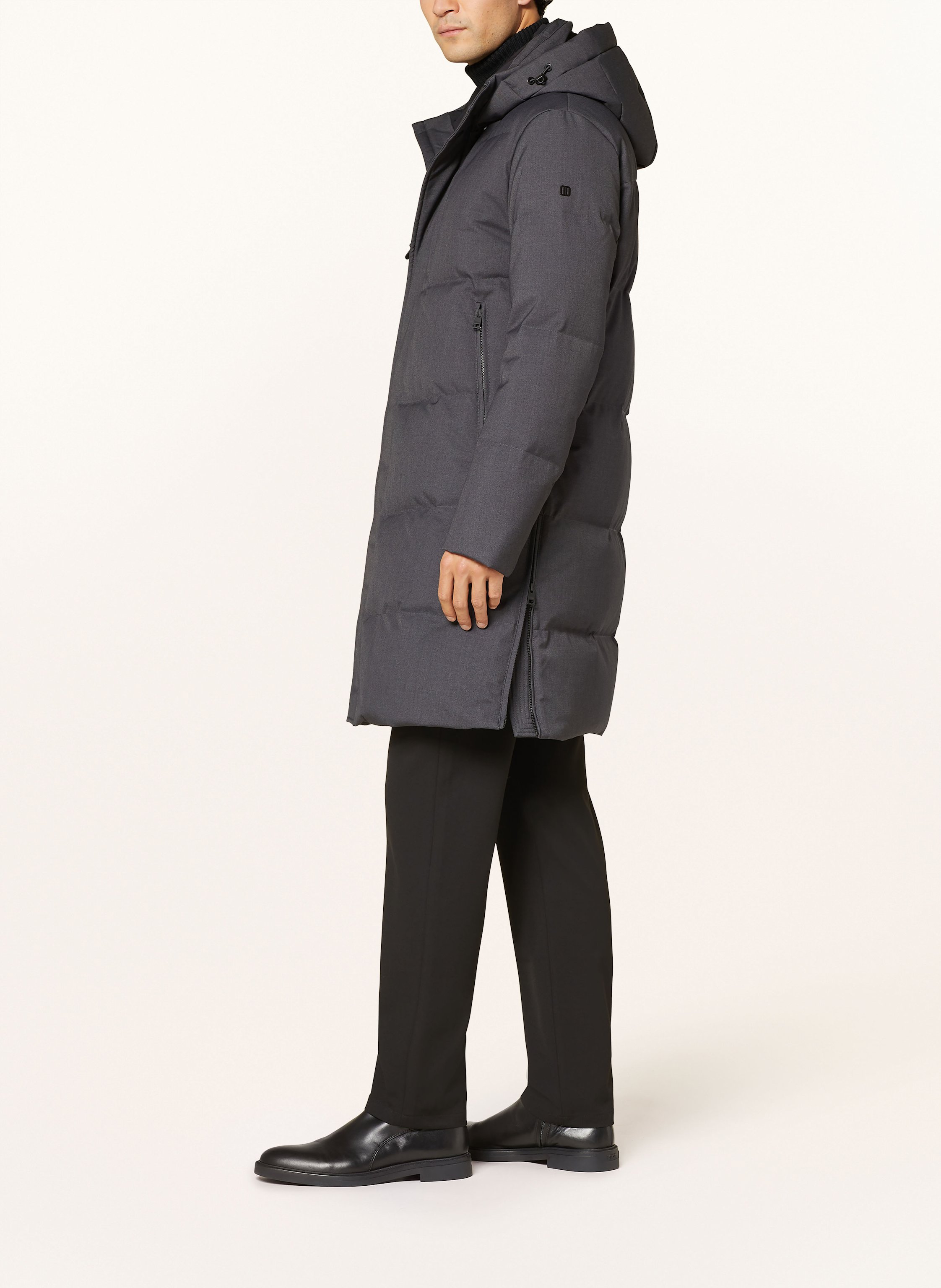 Thumbnail - Duno Daunenmantel Aron Parma Mit Abnehmbarer Kapuze grau