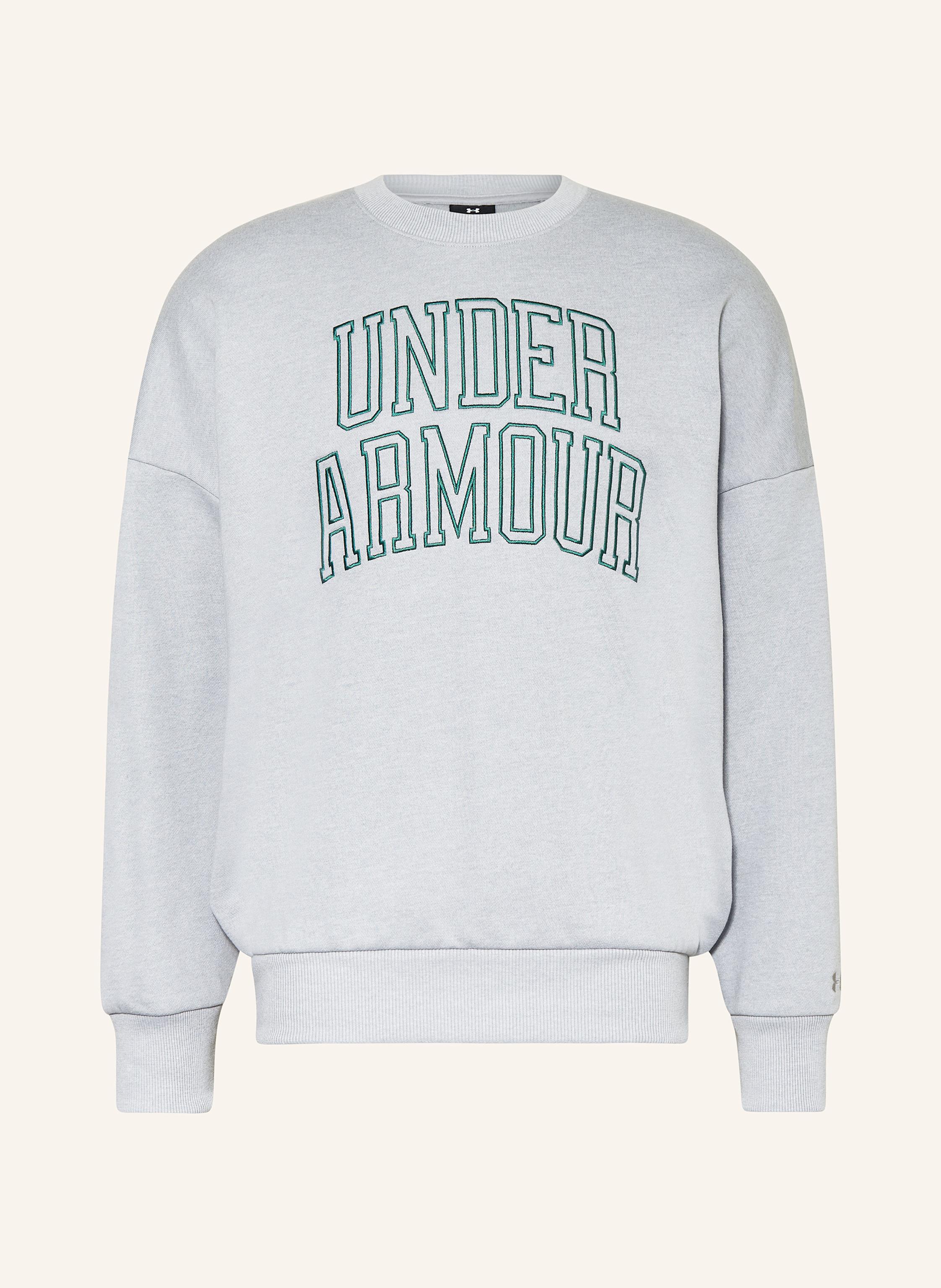 UNDER ARMOUR Sweatshirt ICON in light gray dark green