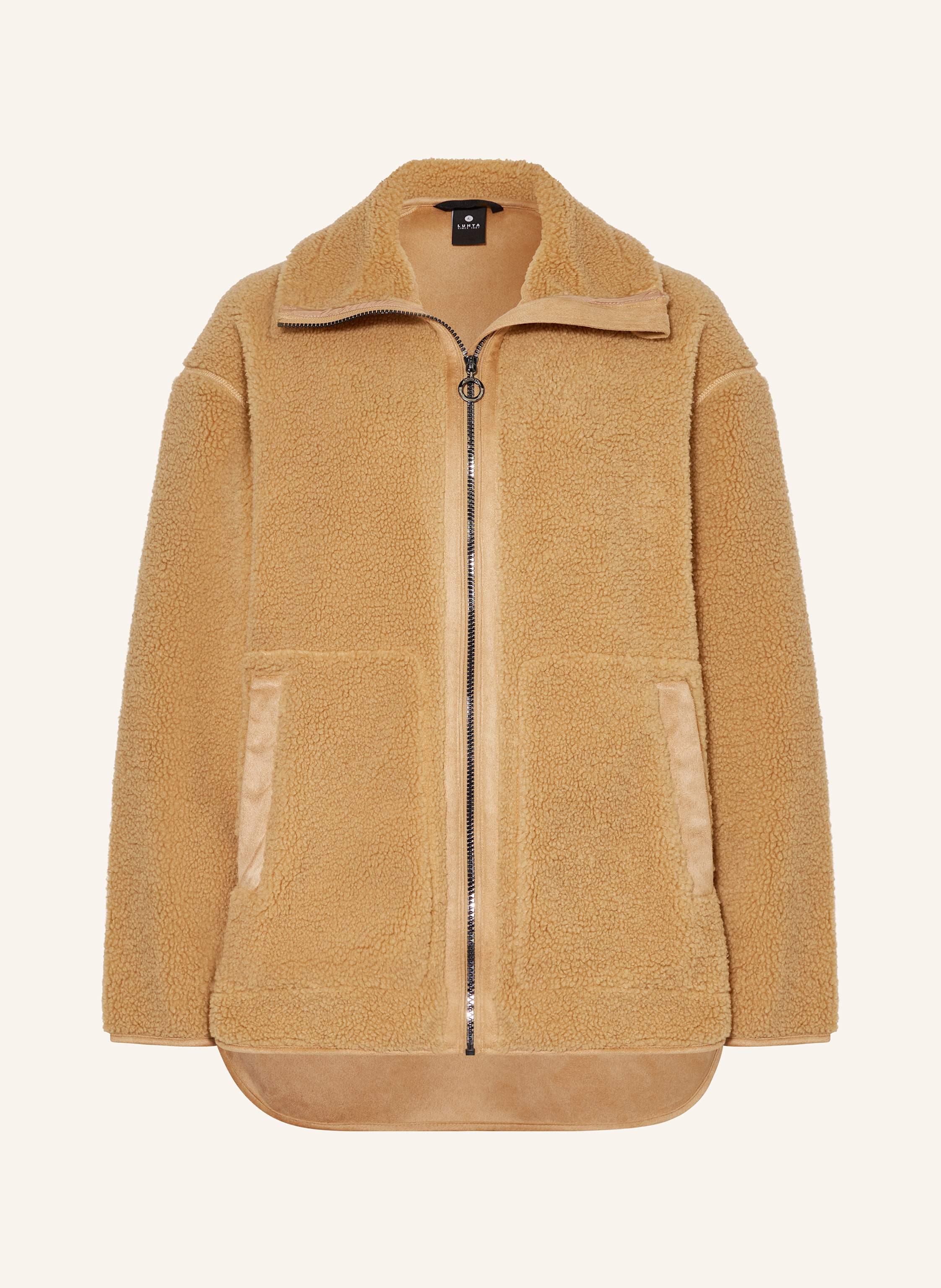 LUHTA Oversized Jacke HARTOLA aus Teddyfell in camel