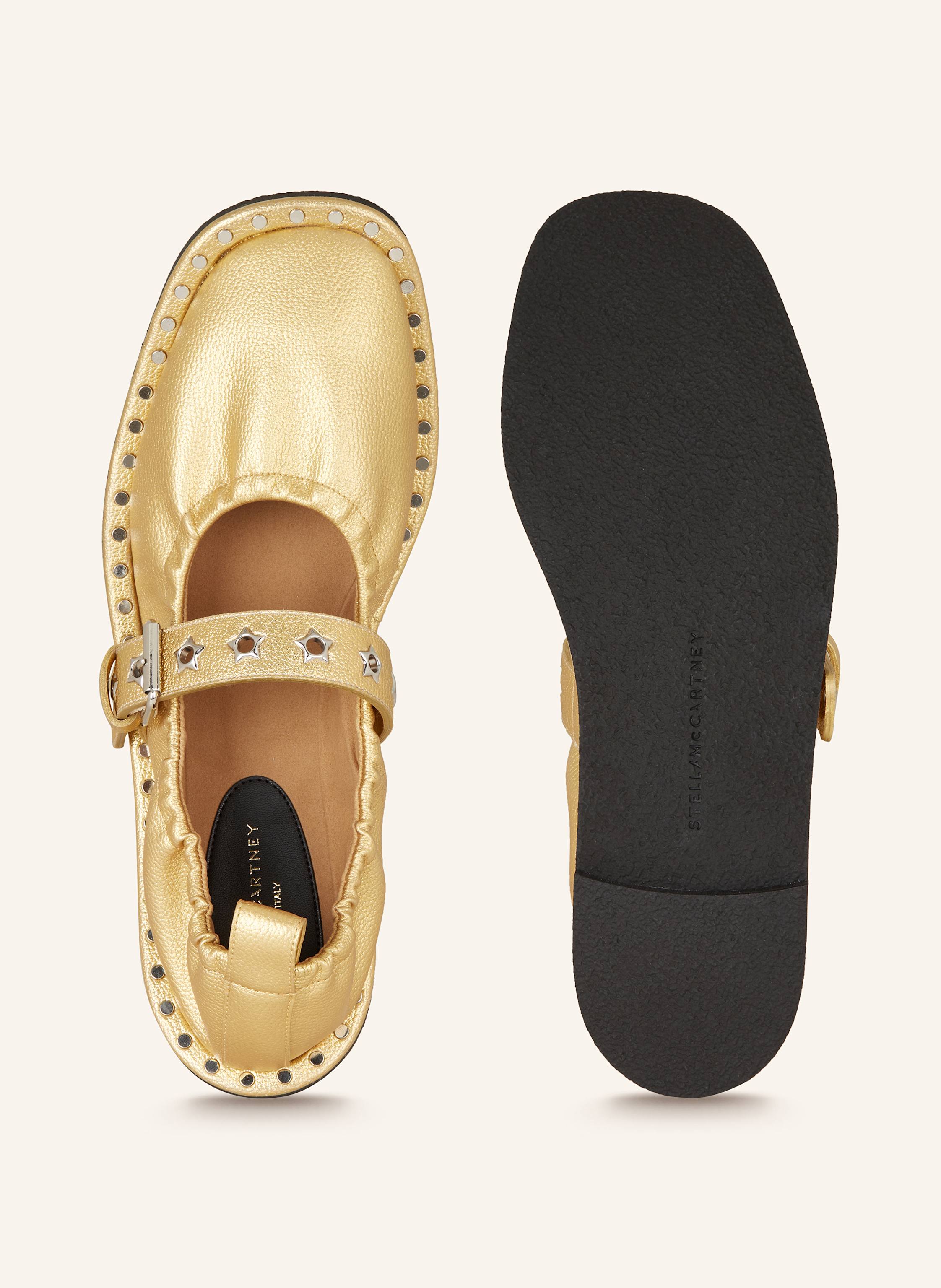 Thumbnail - Stella Mccartney Mary-Jane-Ballerinas Falabella Mit Nieten gold