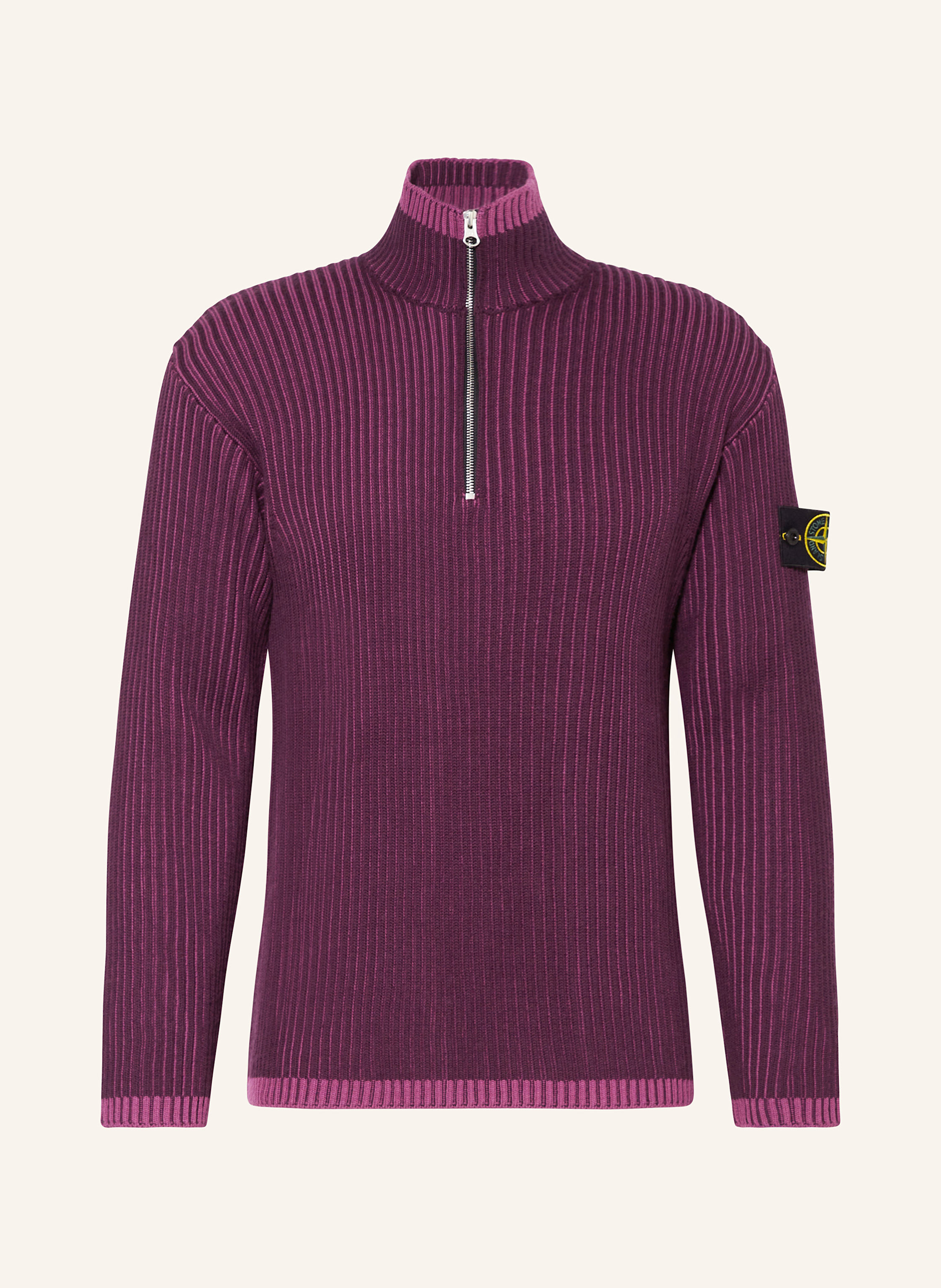 STONE ISLAND Half-zip sweater in purple