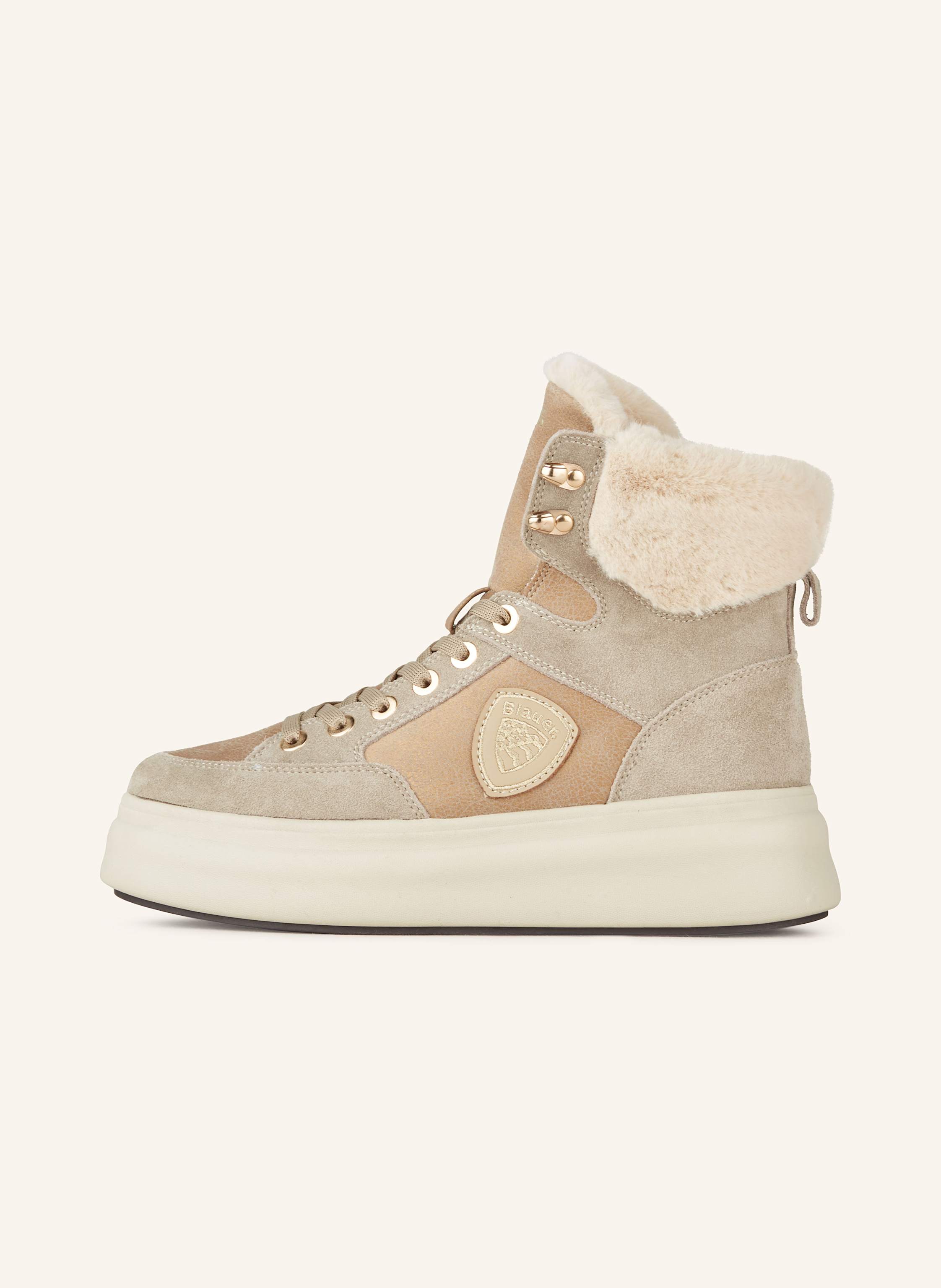 Thumbnail - Blauer Schnürboots Mary beige