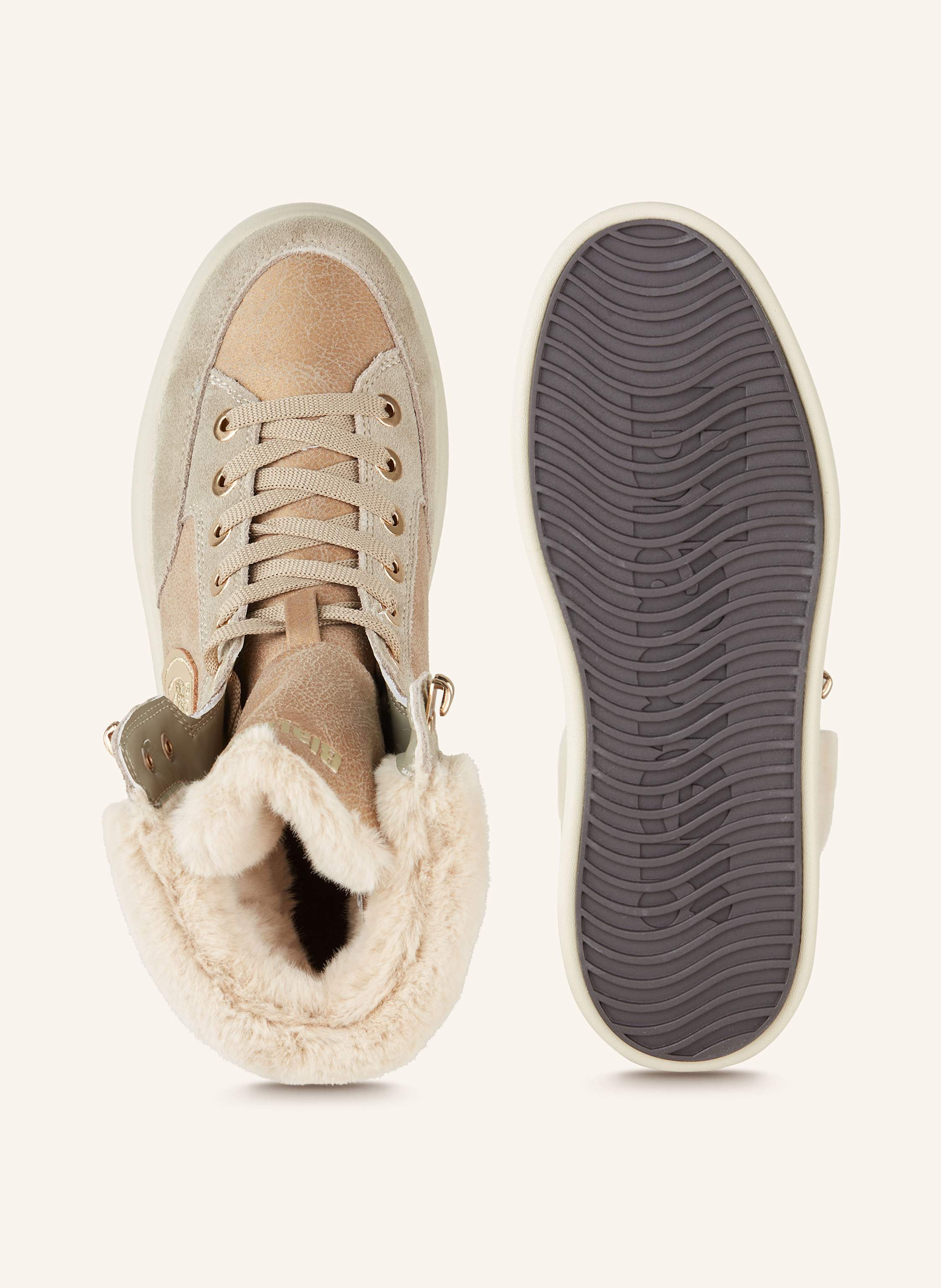 Thumbnail - Blauer Schnürboots Mary beige