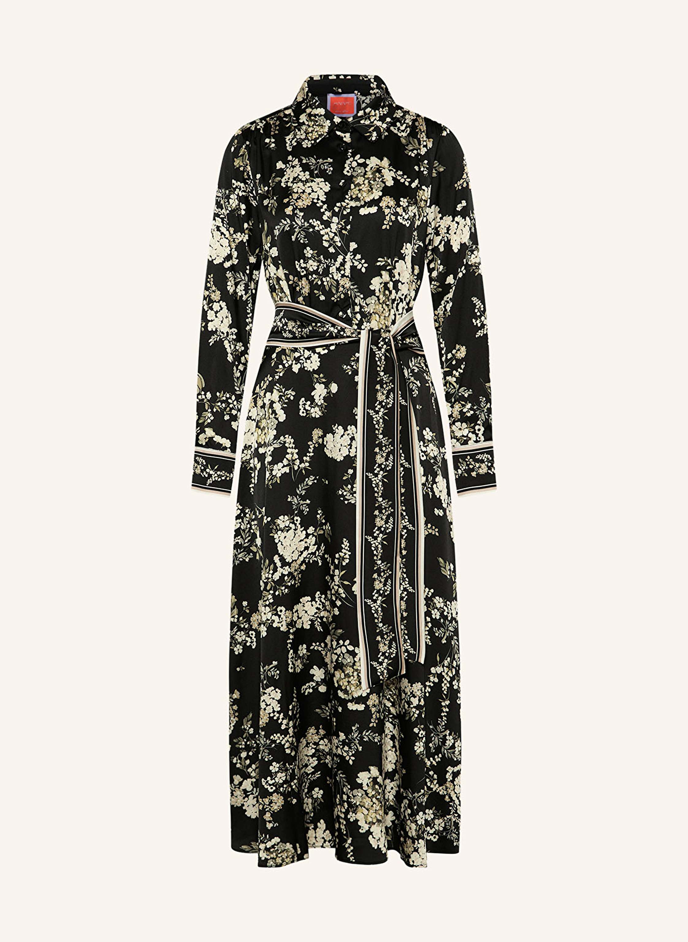 Black floral shirt dress deals