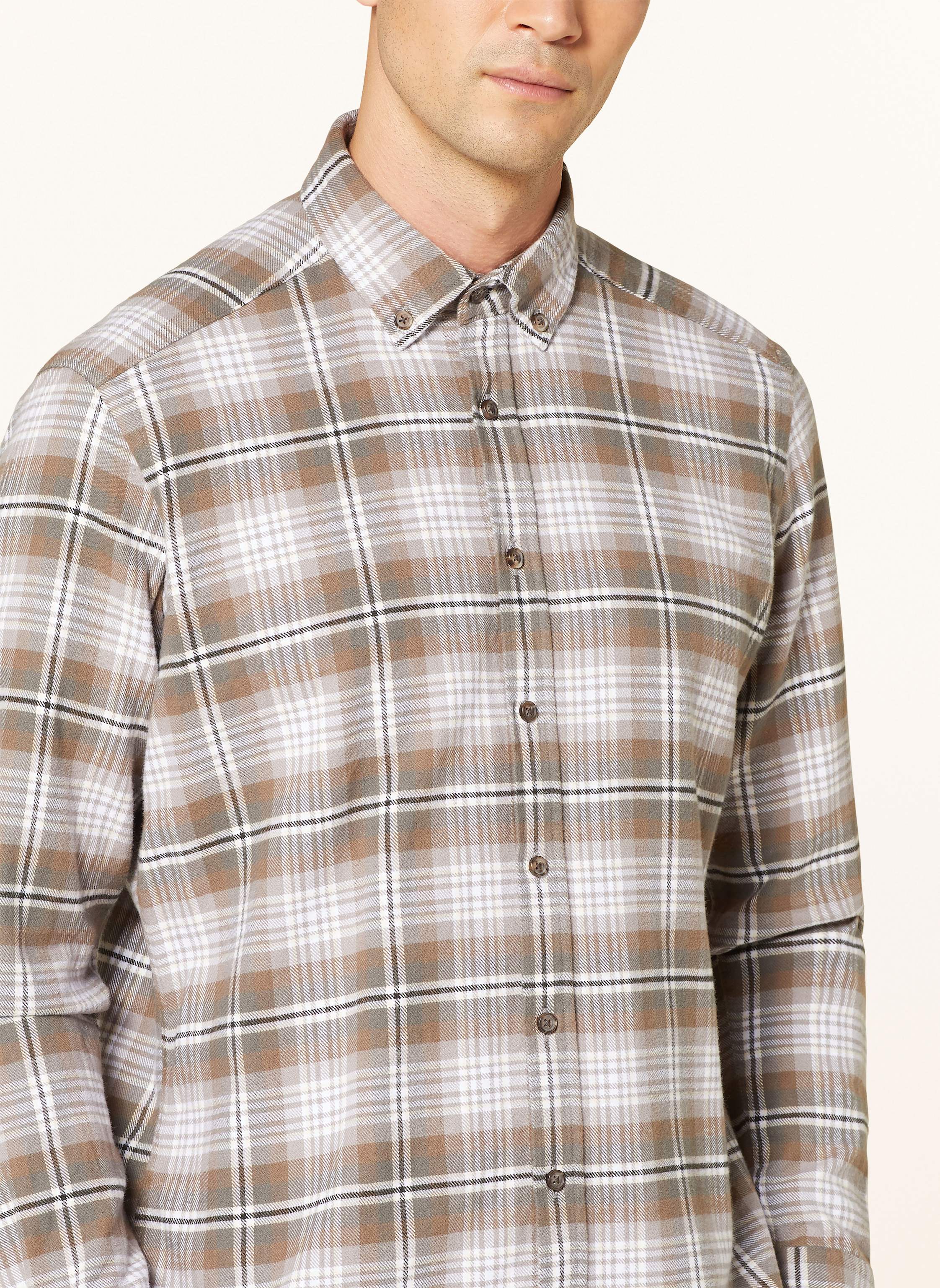 Thumbnail - Strokesman's Flanellhemd Regular Fit grau