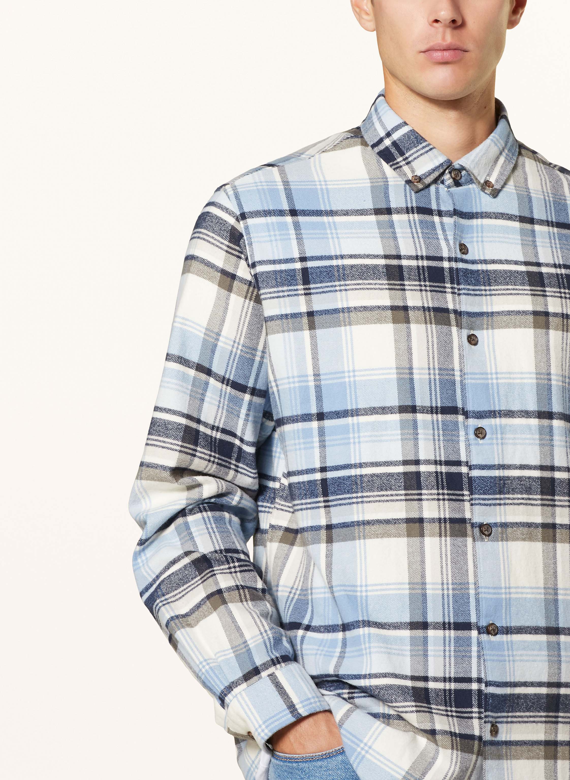 Thumbnail - Paul Flanellhemd Odin Comfort Fit blau