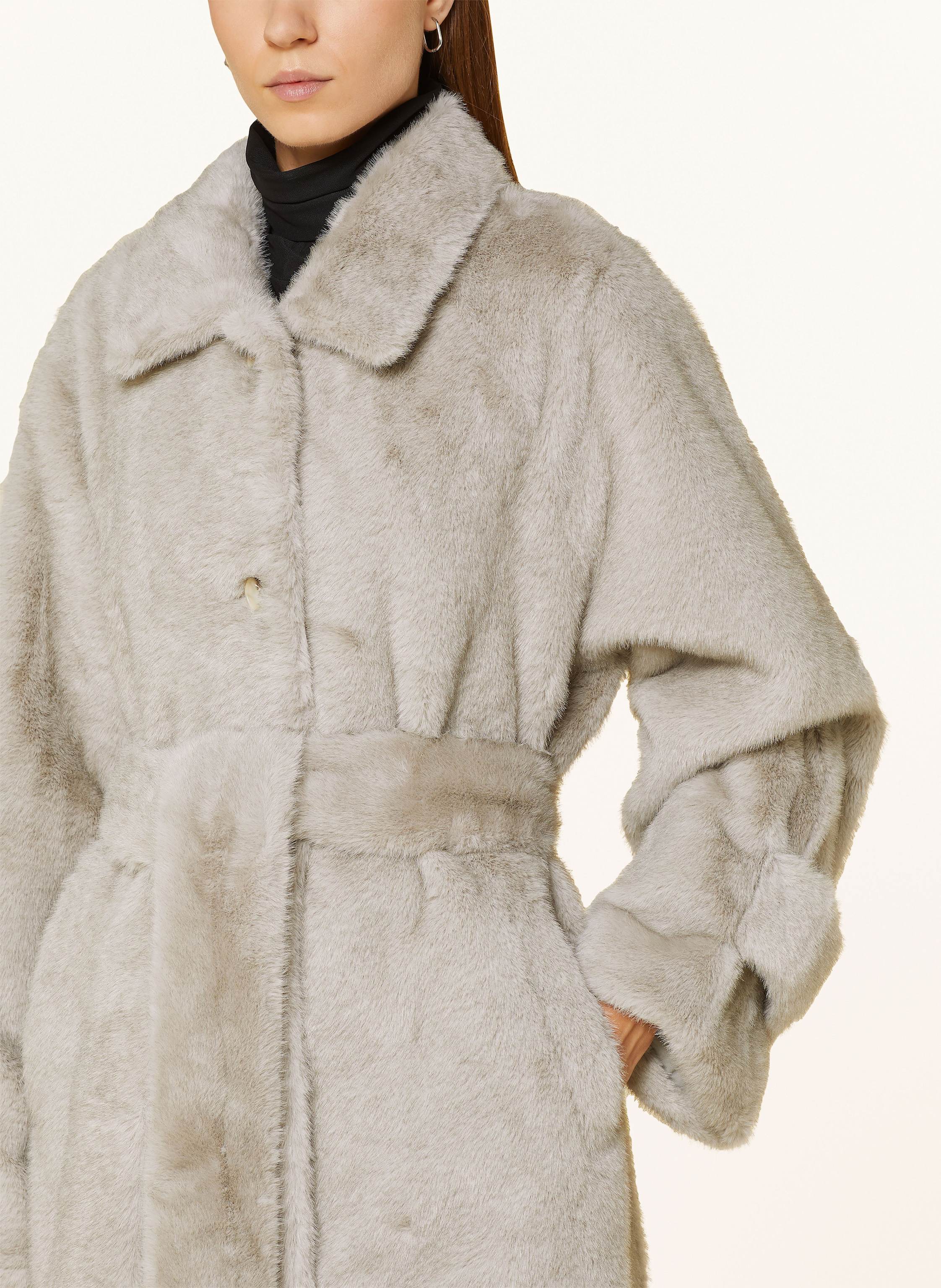 Thumbnail - Meotine Kunstfell-Mantel Kelly grau