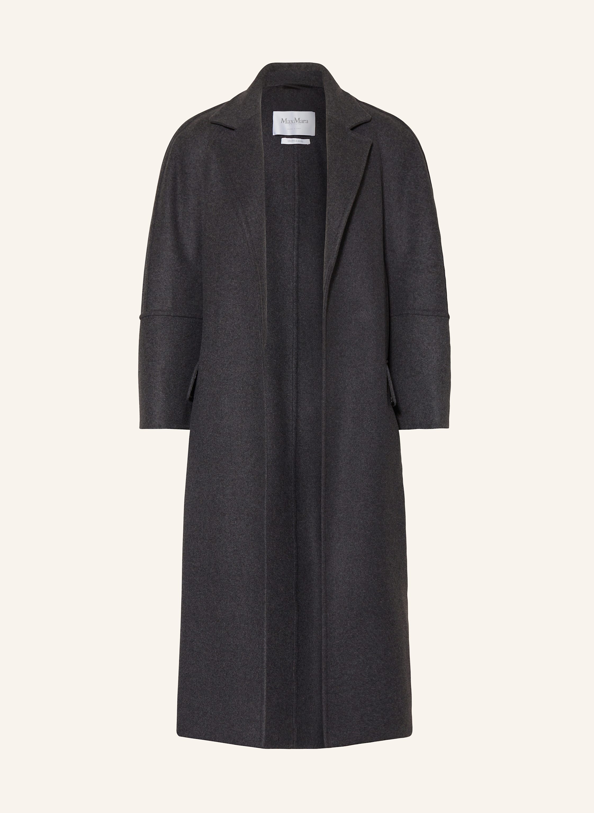 Max Mara ASBURGO wool coat with cashmere in dark gray
