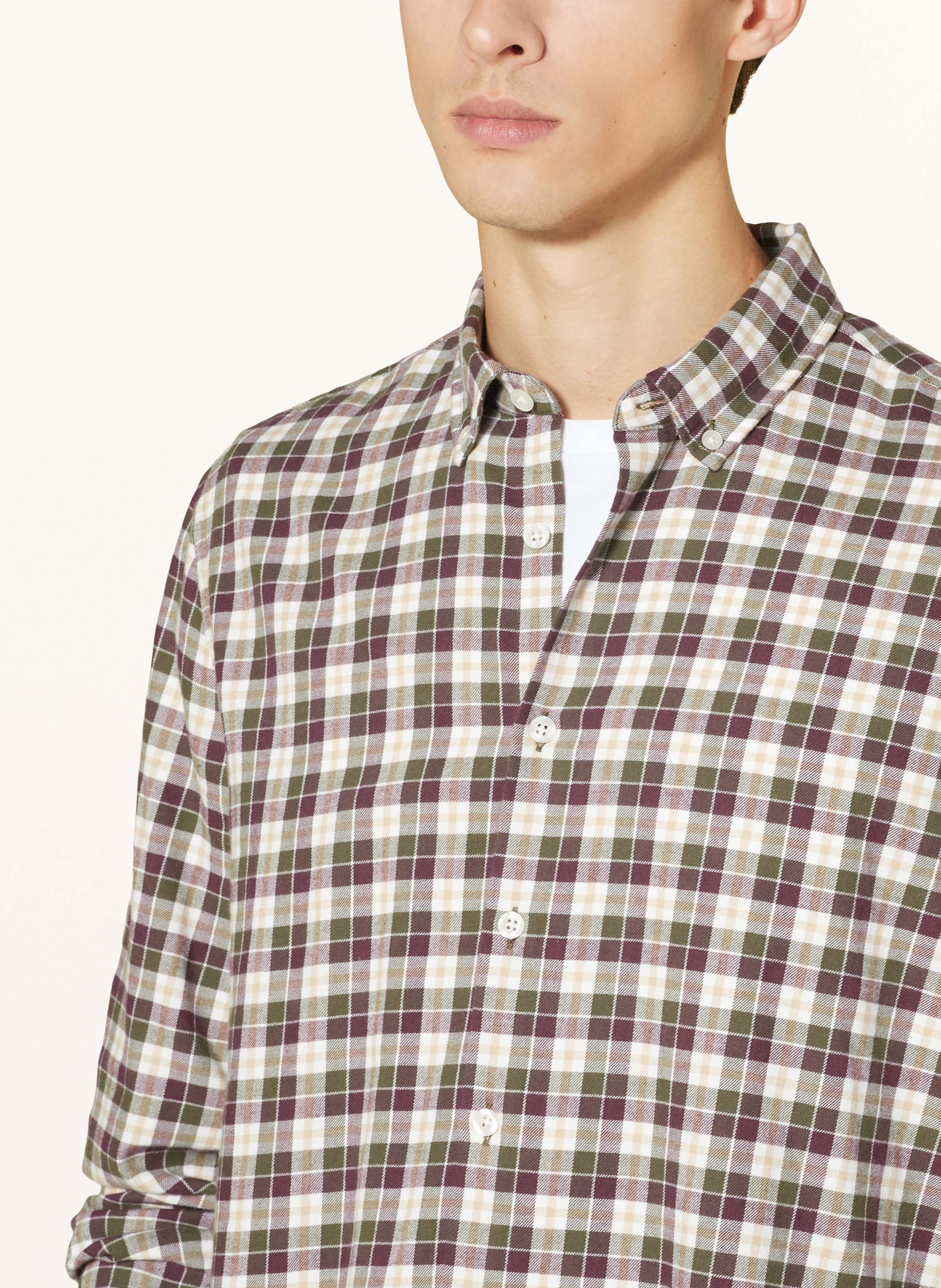 Thumbnail - Maerz Muenchen Flanellhemd Modern Fit gruen