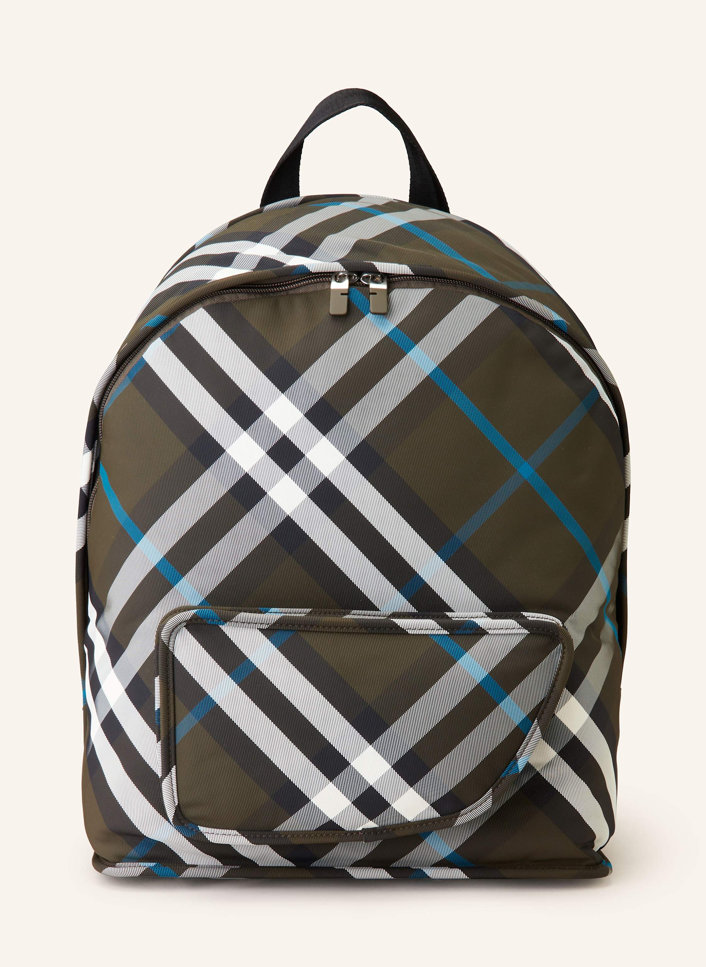 BURBERRY Rucksack SHIELD in dunkelgrau weiss petrol