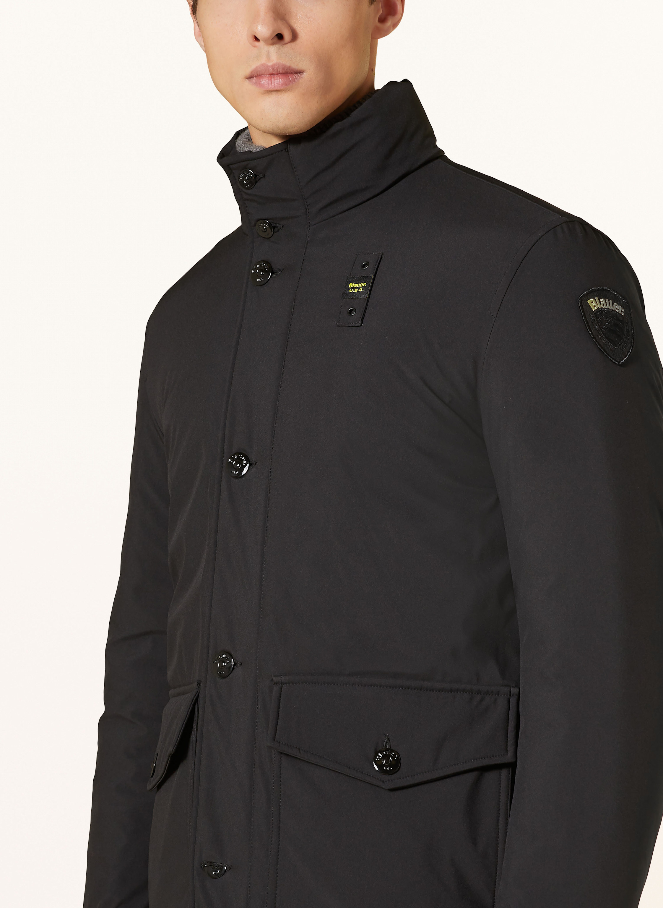 Thumbnail - Blauer Daunenparka schwarz