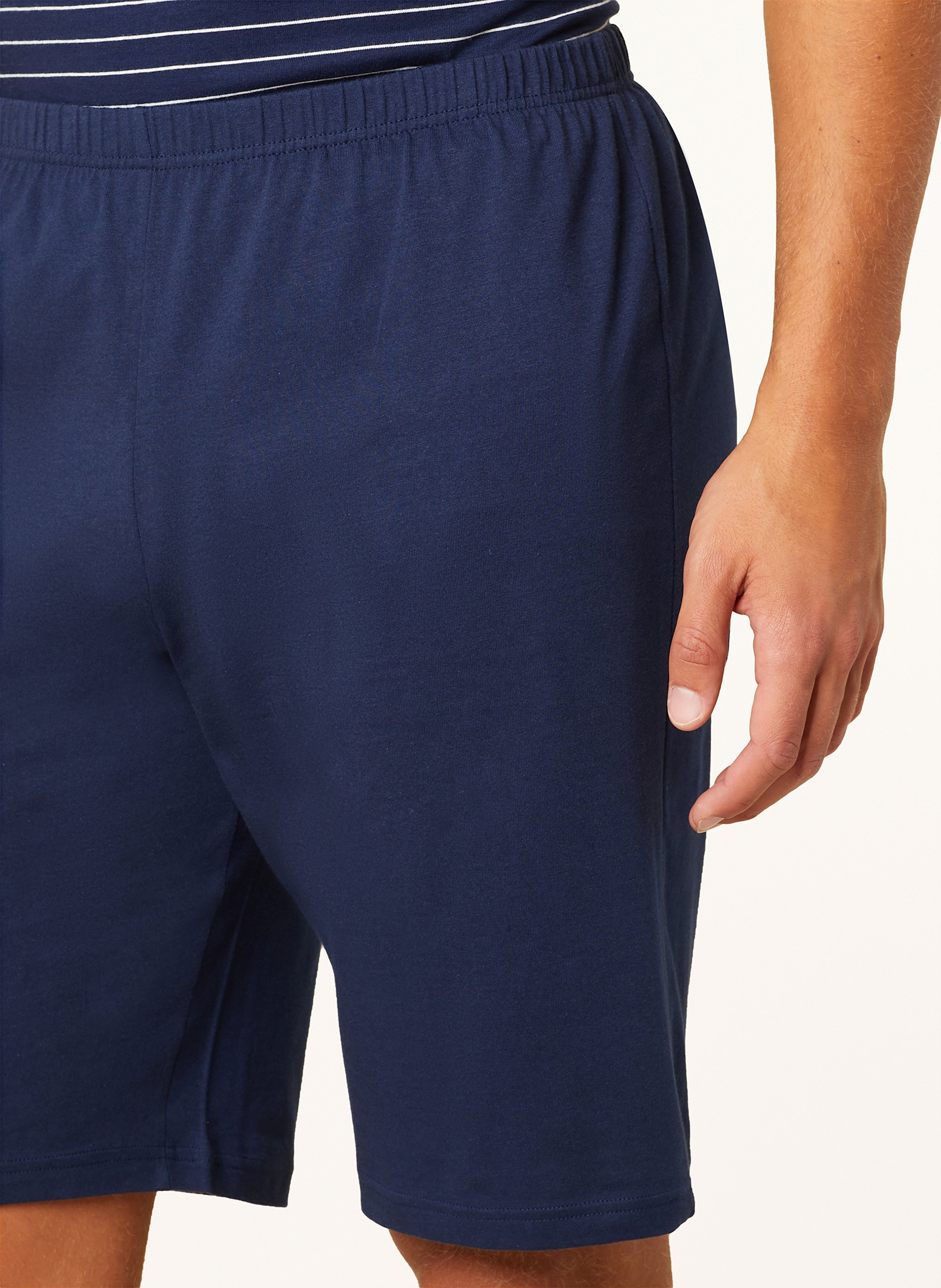 Thumbnail - Schiesser Shorty-Schlafanzug Casual Essentials blau