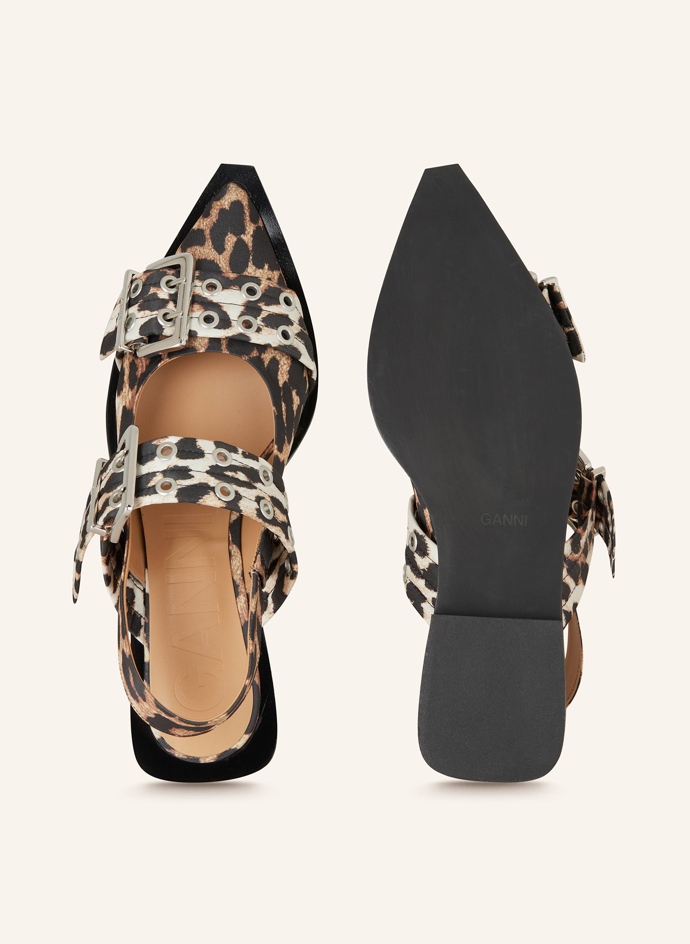 Thumbnail - Ganni Slingballerinas beige