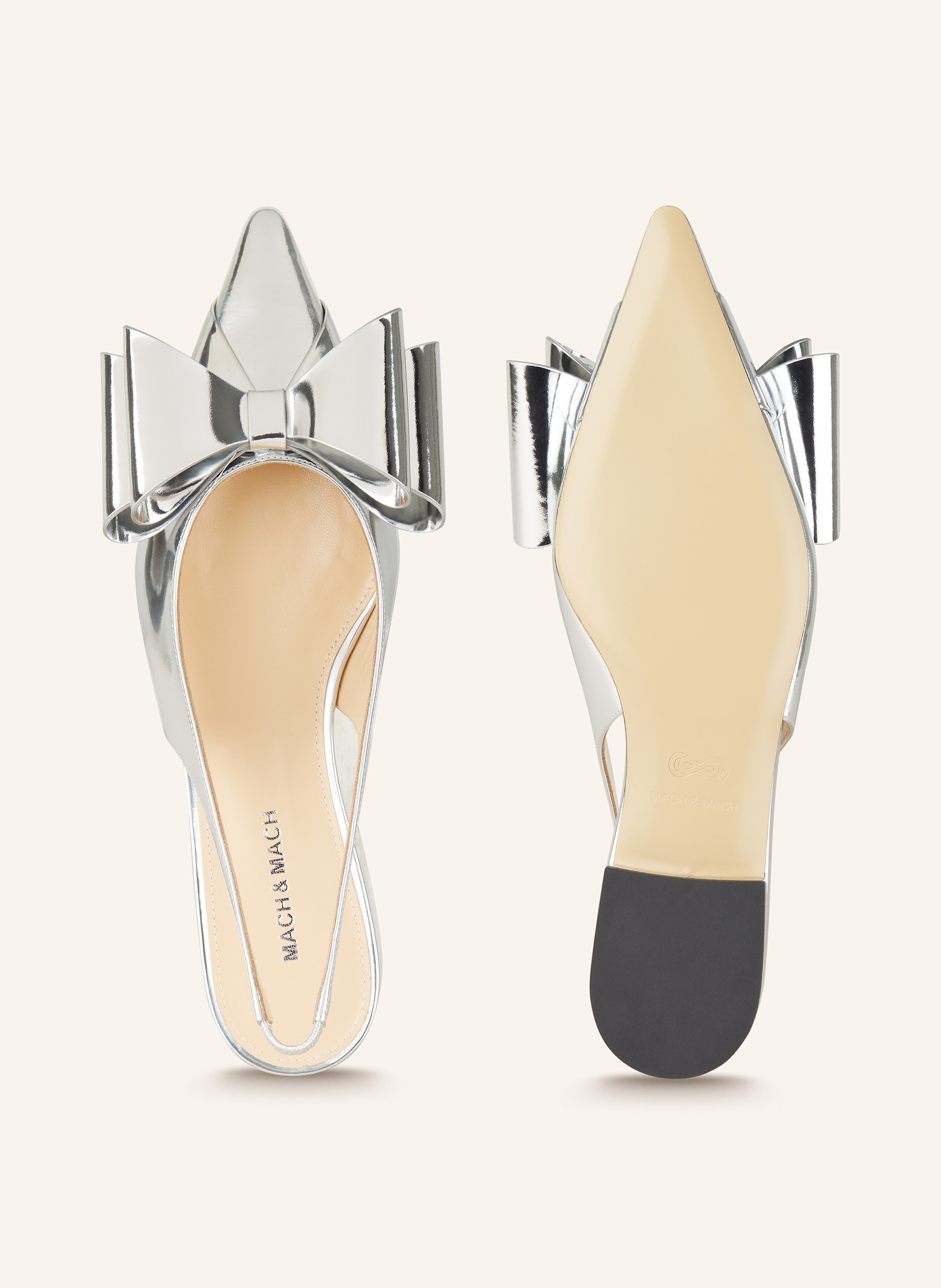 Thumbnail - Mach & Mach Slingballerinas Le Cadeau silber