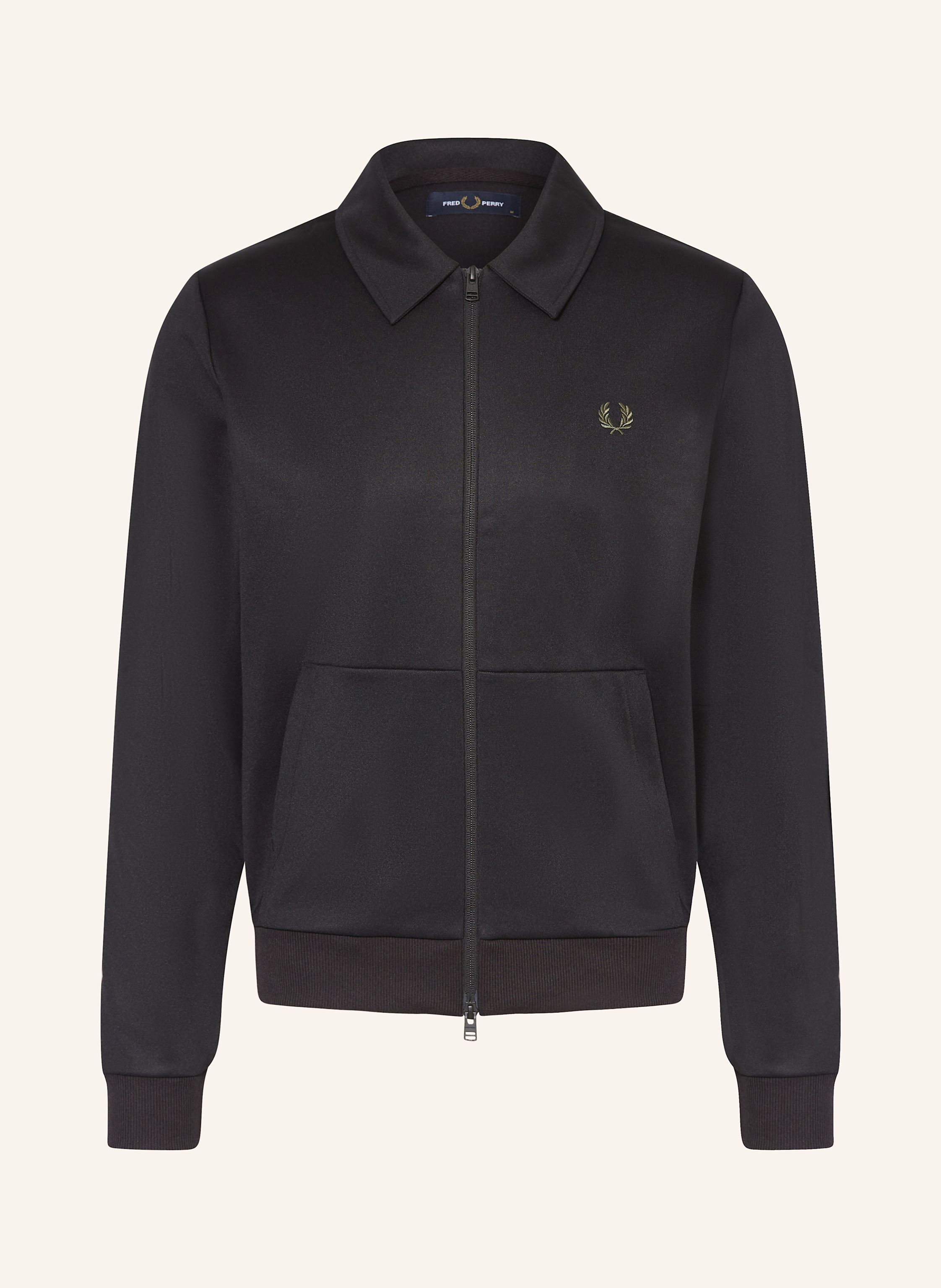 FRED PERRY Jacket with tuxedo stripes in black