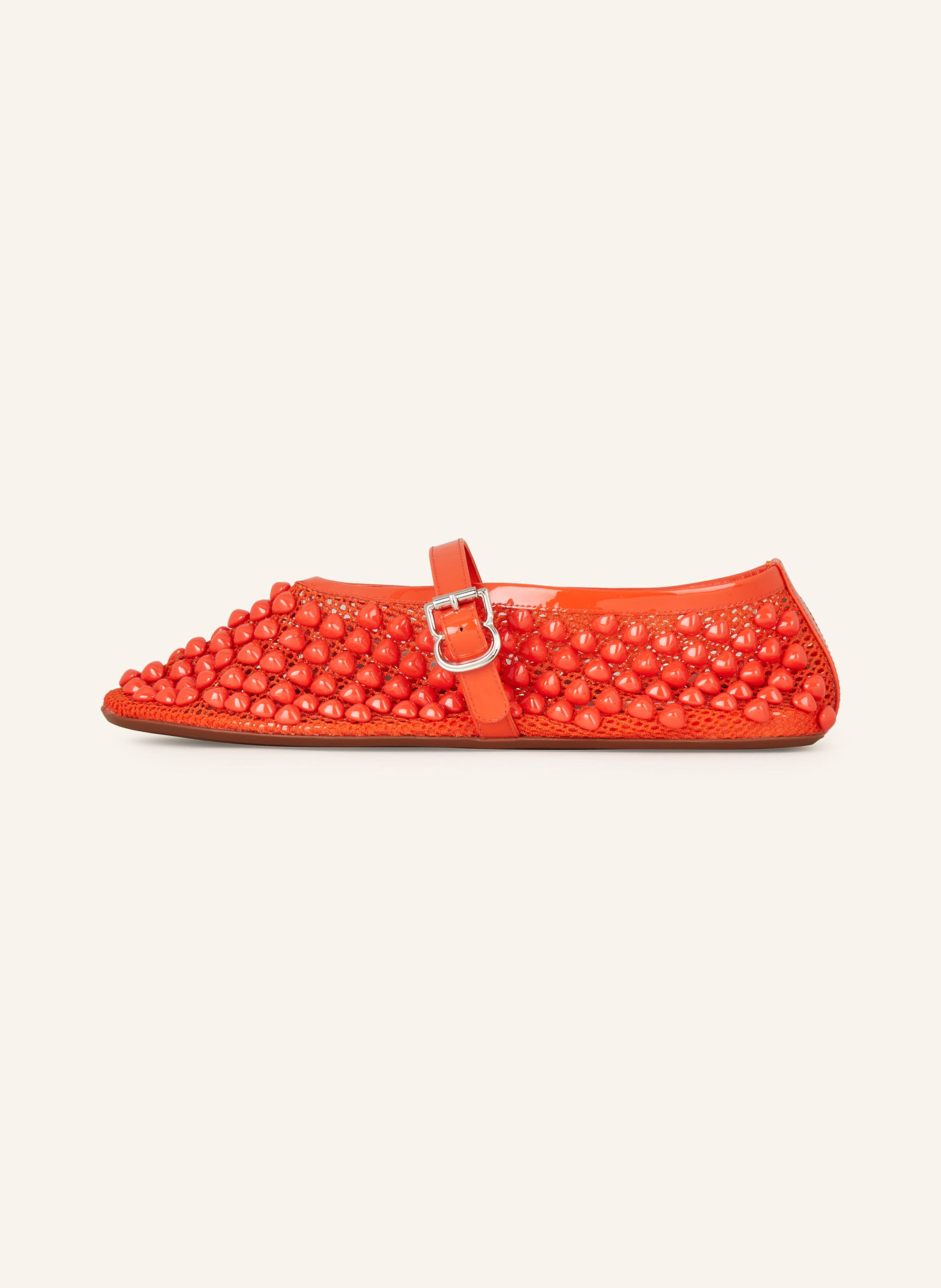 Thumbnail - Alaïa Mary-Jane-Ballerinas Mit Schmucksteinen orange