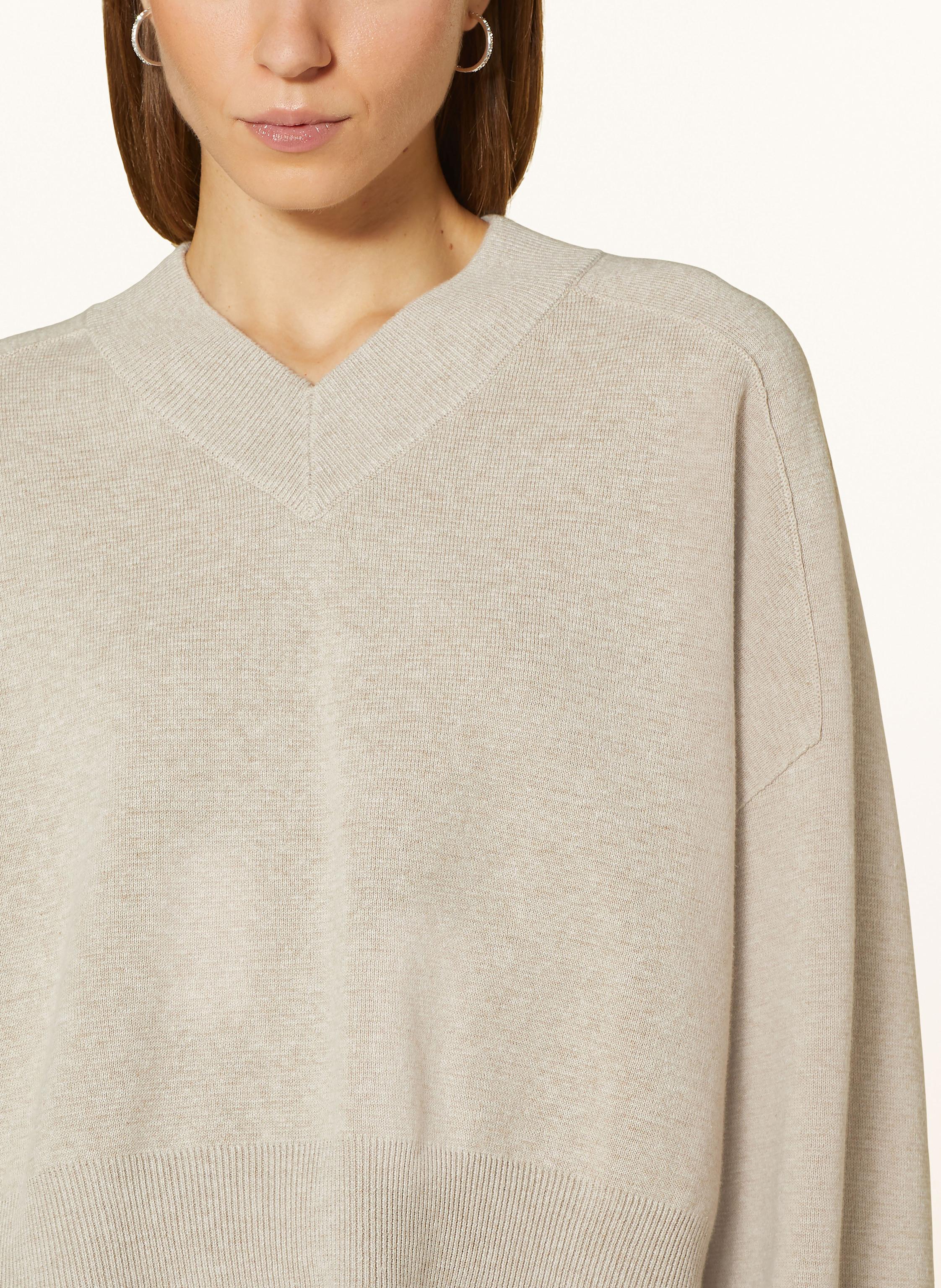 Thumbnail - Mrs & Hugs Cropped-Pullover Mit Leinen beige