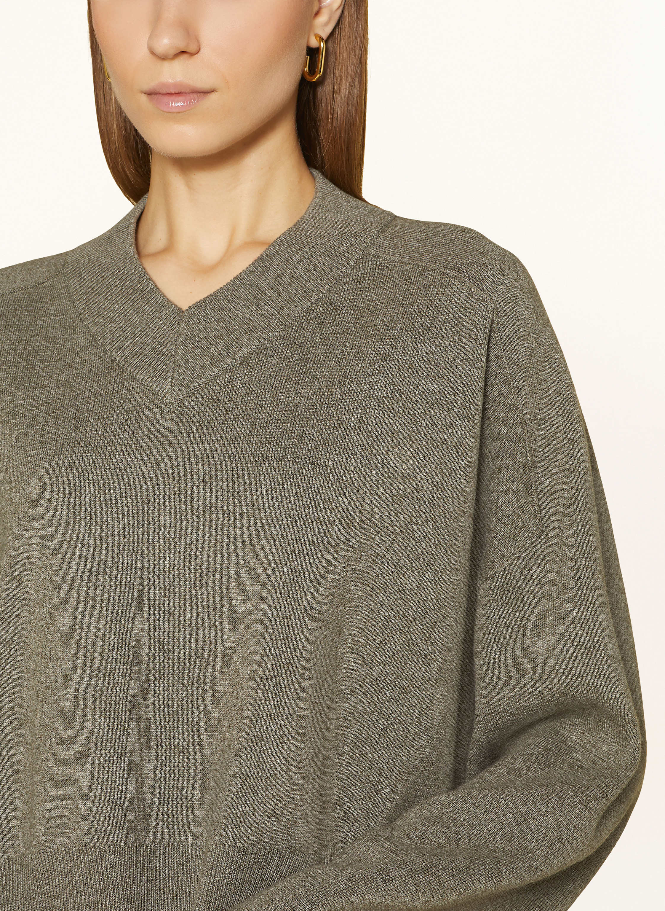 Thumbnail - Mrs & Hugs Cropped-Pullover Mit Leinen grau