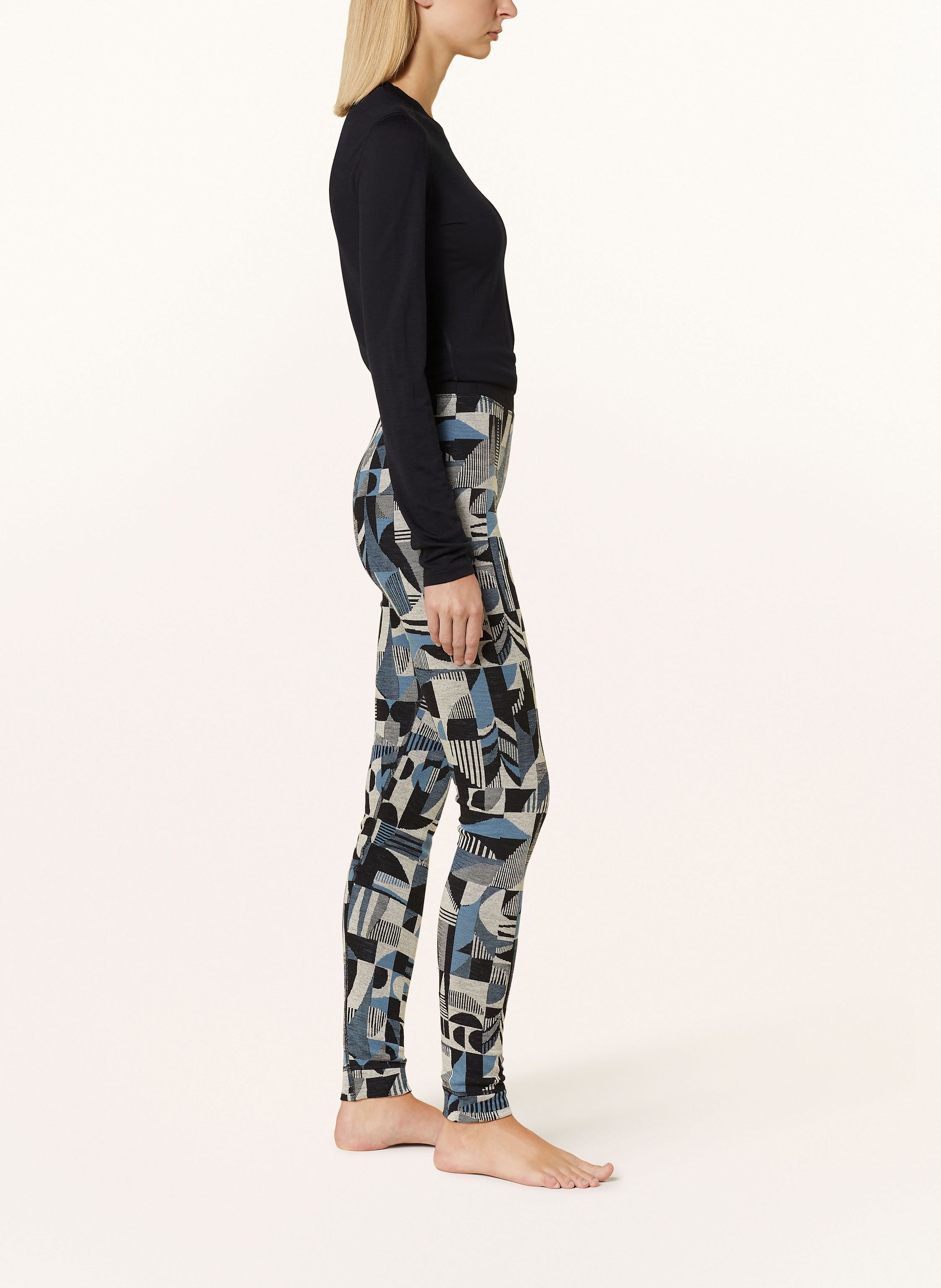 Thumbnail - Odlo Tights Merino Heritage Aus Merinowolle blau