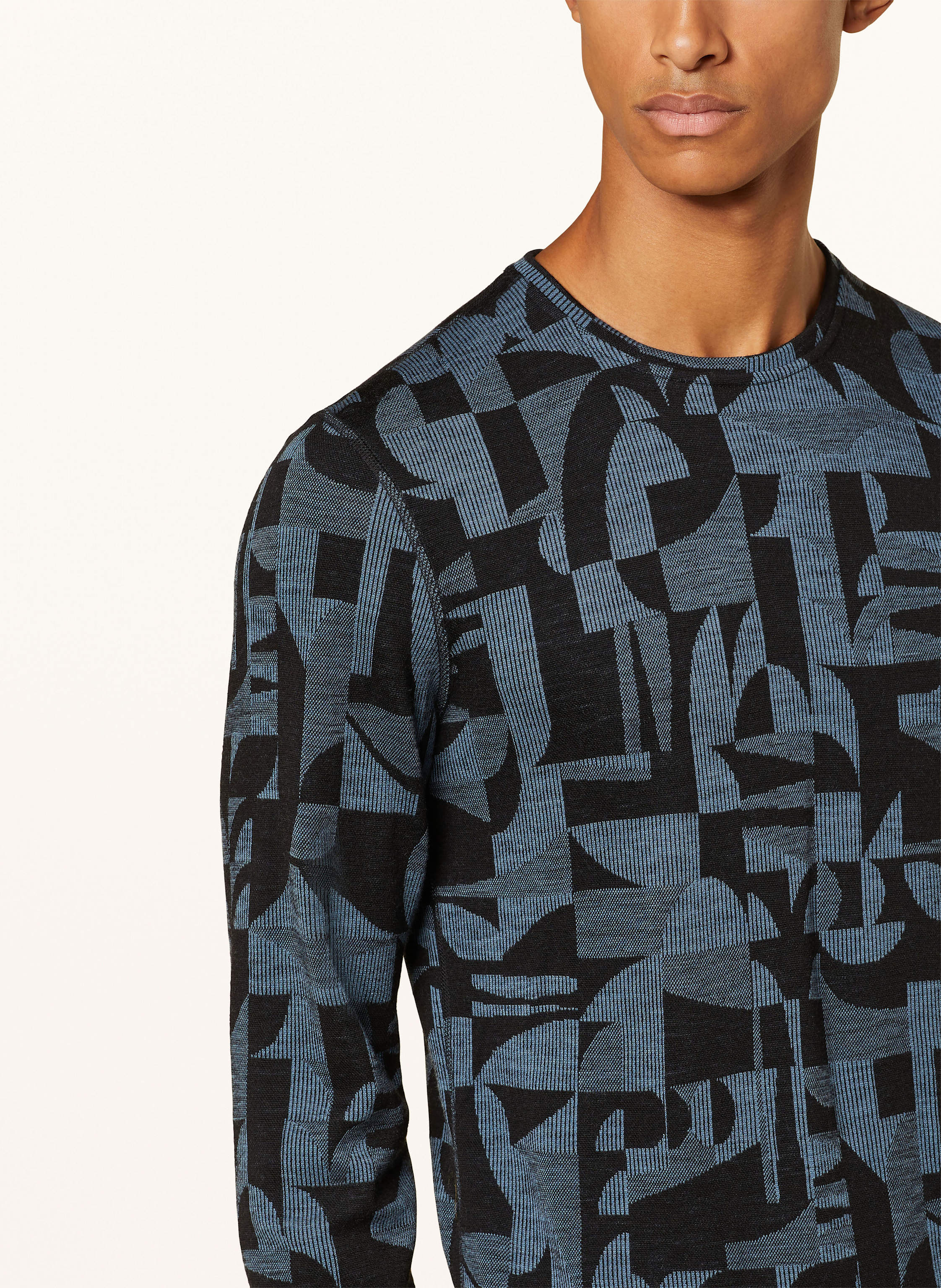 Thumbnail - Odlo Funktionswäsche-Shirt Merino Warm Jacquard Aus Merinowolle blau