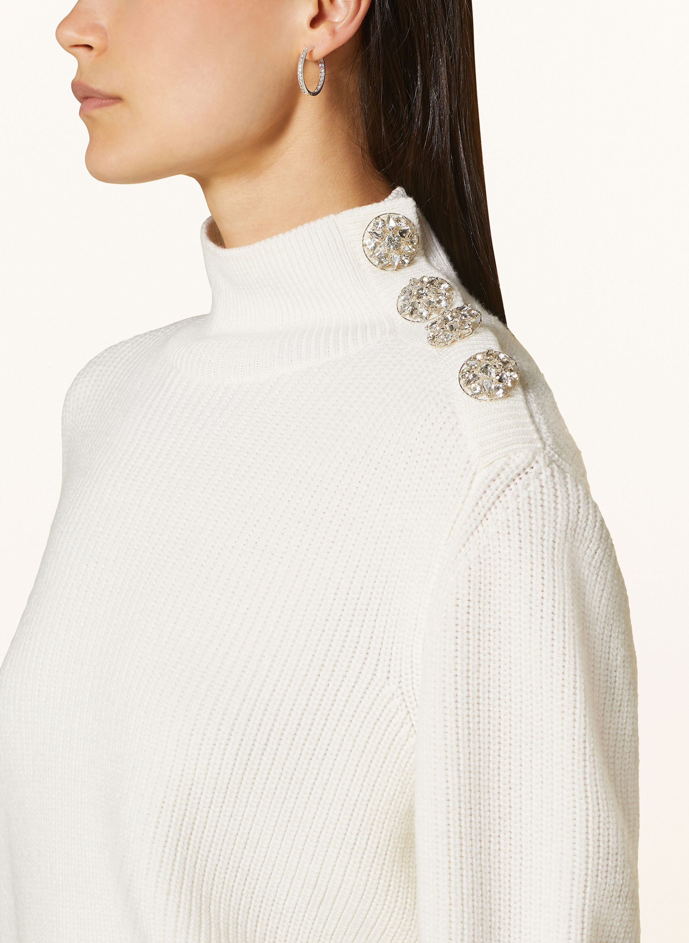 Thumbnail - Riani Pullover Mit Schmucksteinen weiss