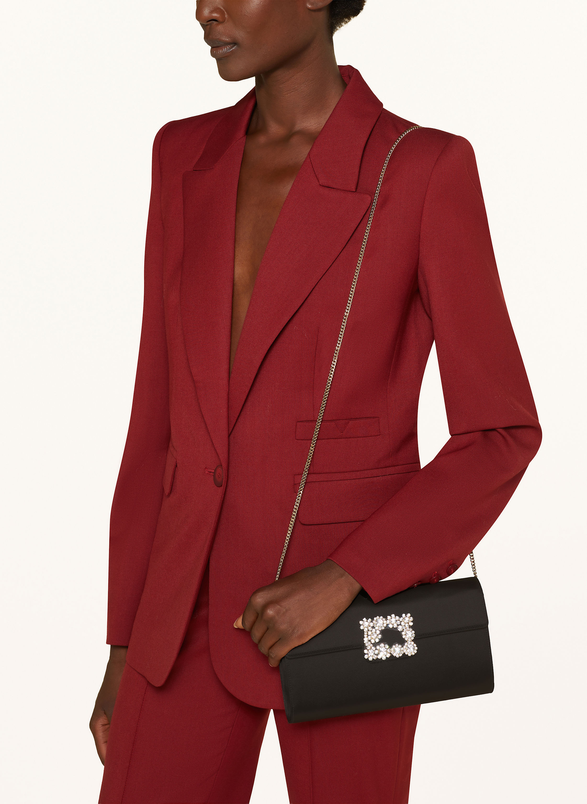 Thumbnail - Roger Vivier Clutch Mit Schmucksteinen schwarz