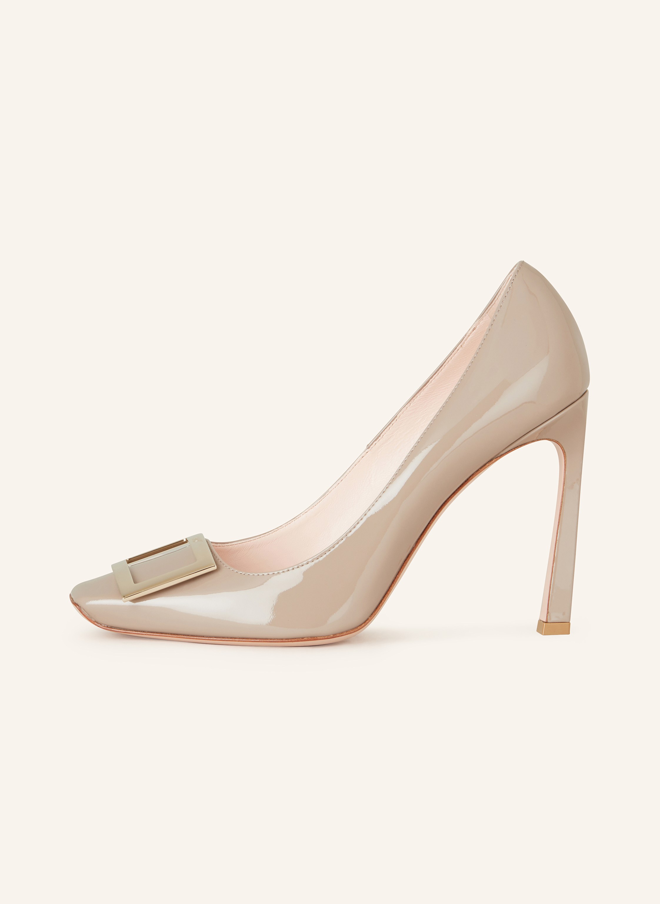 Thumbnail - Roger Vivier Lack-Pumps Trompette beige