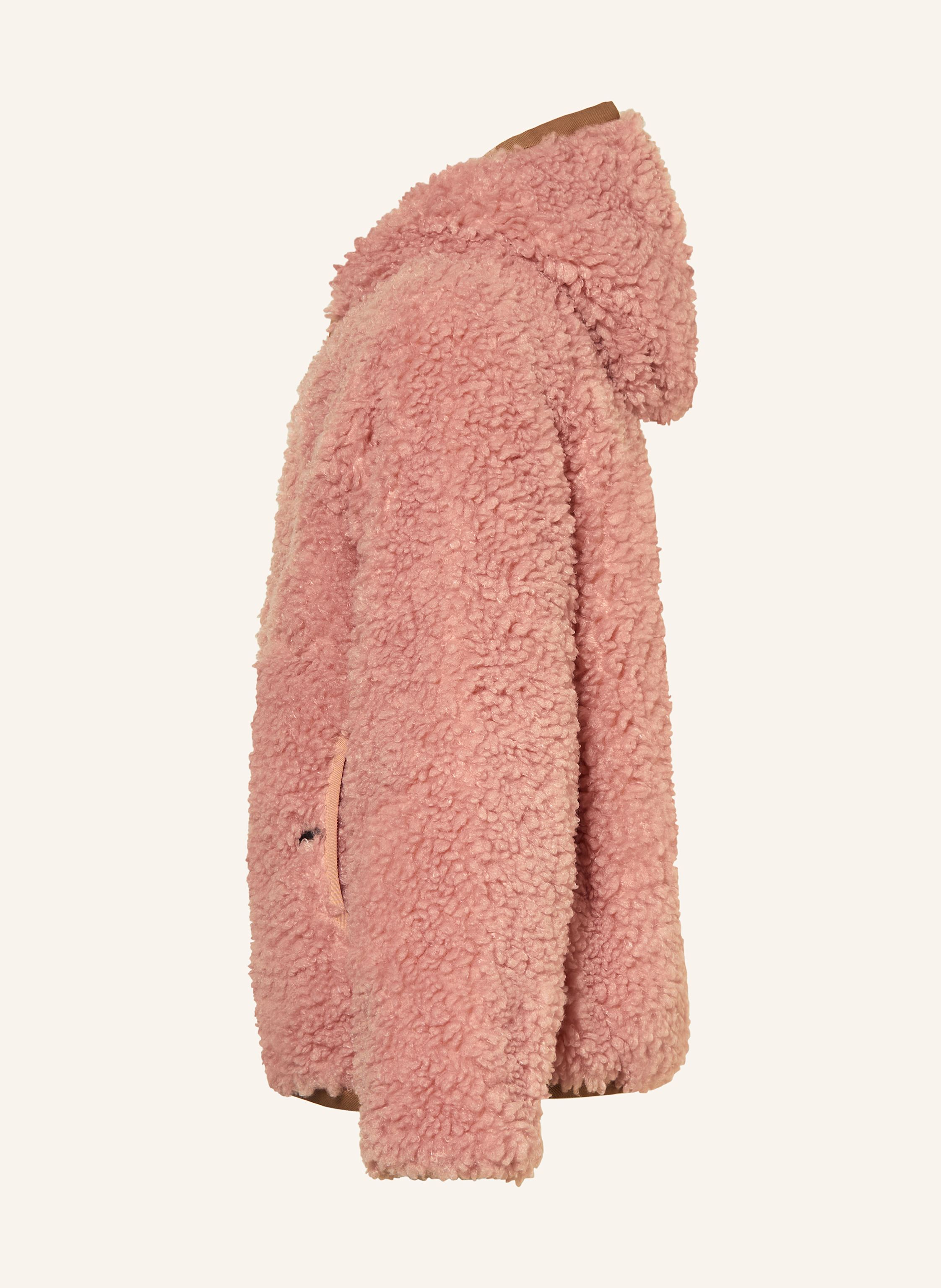 Thumbnail - Moncler Enfant Teddyfell-Jacke Zum Wenden rosa