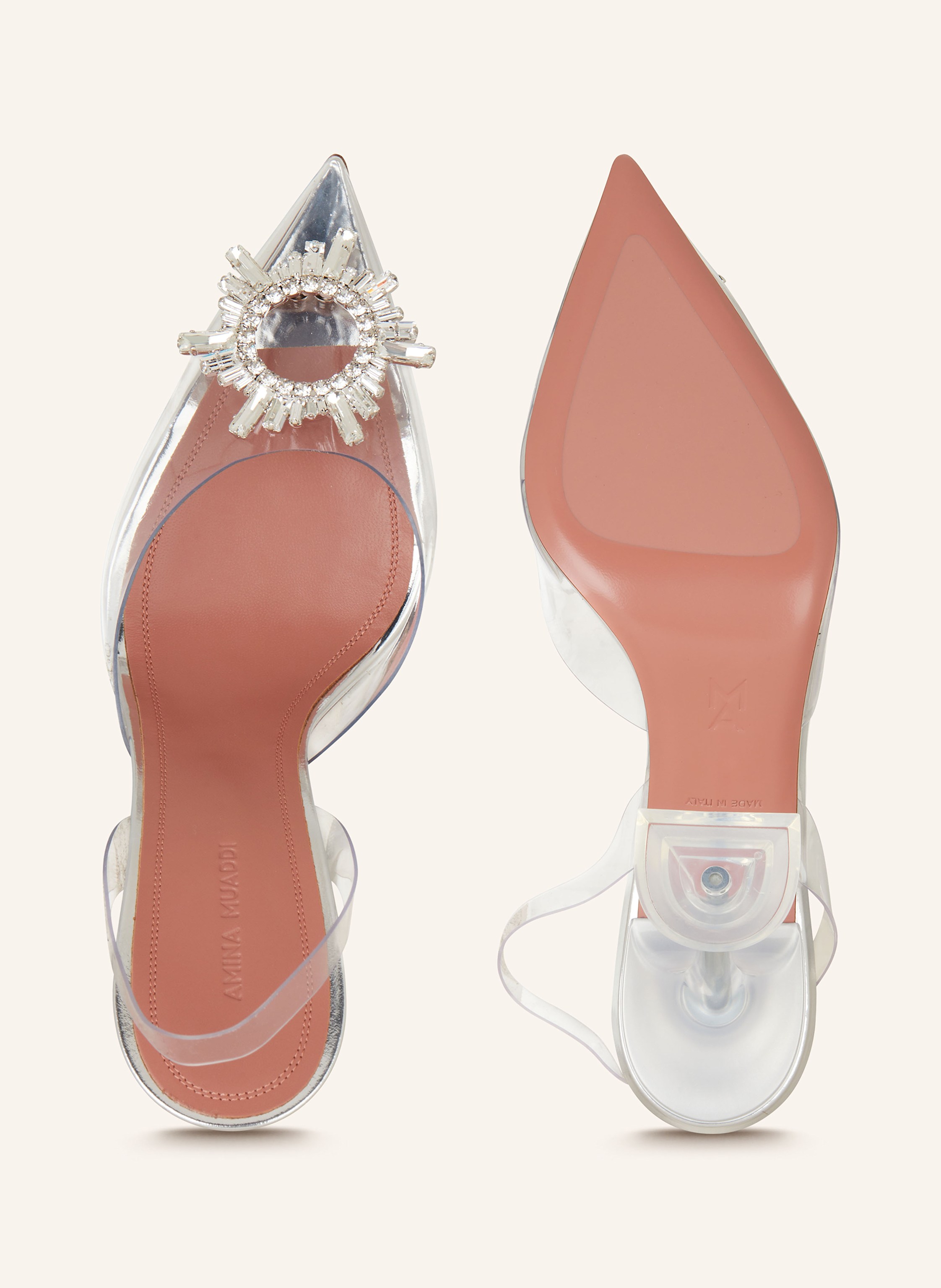 Thumbnail - Amina Muaddi Slingpumps Begum weiss