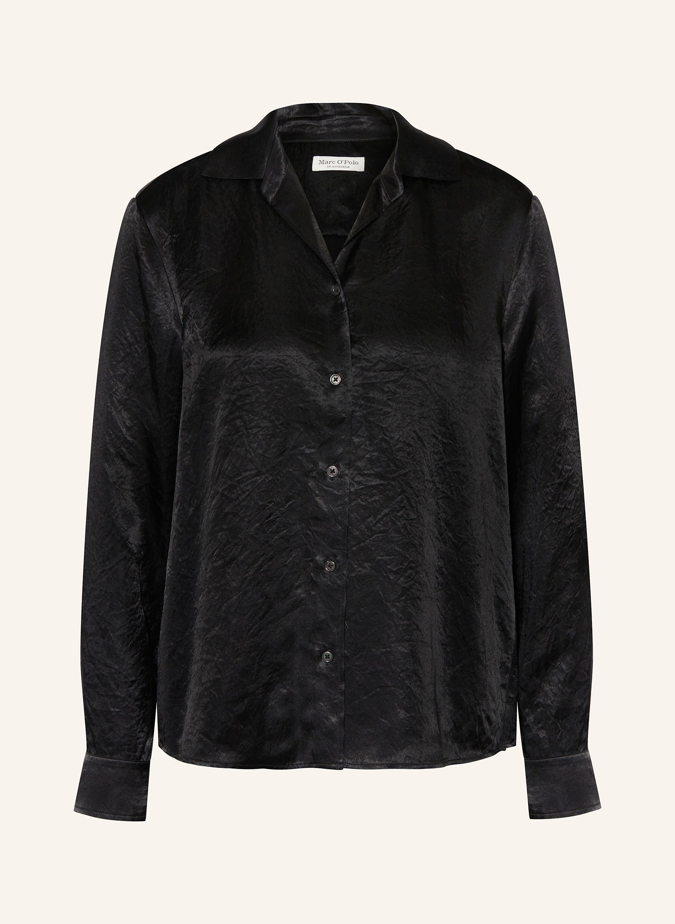 Marc O Polo Satin shirt blouse in black