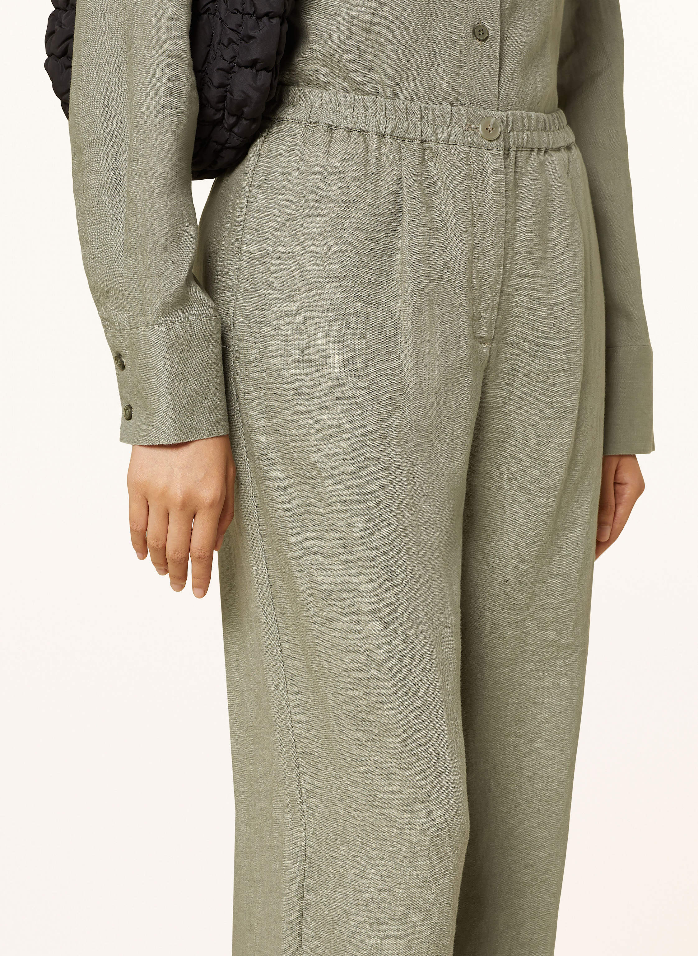 Thumbnail - Samsøe  Samsøe Marlenehose Satove Aus Leinen gruen