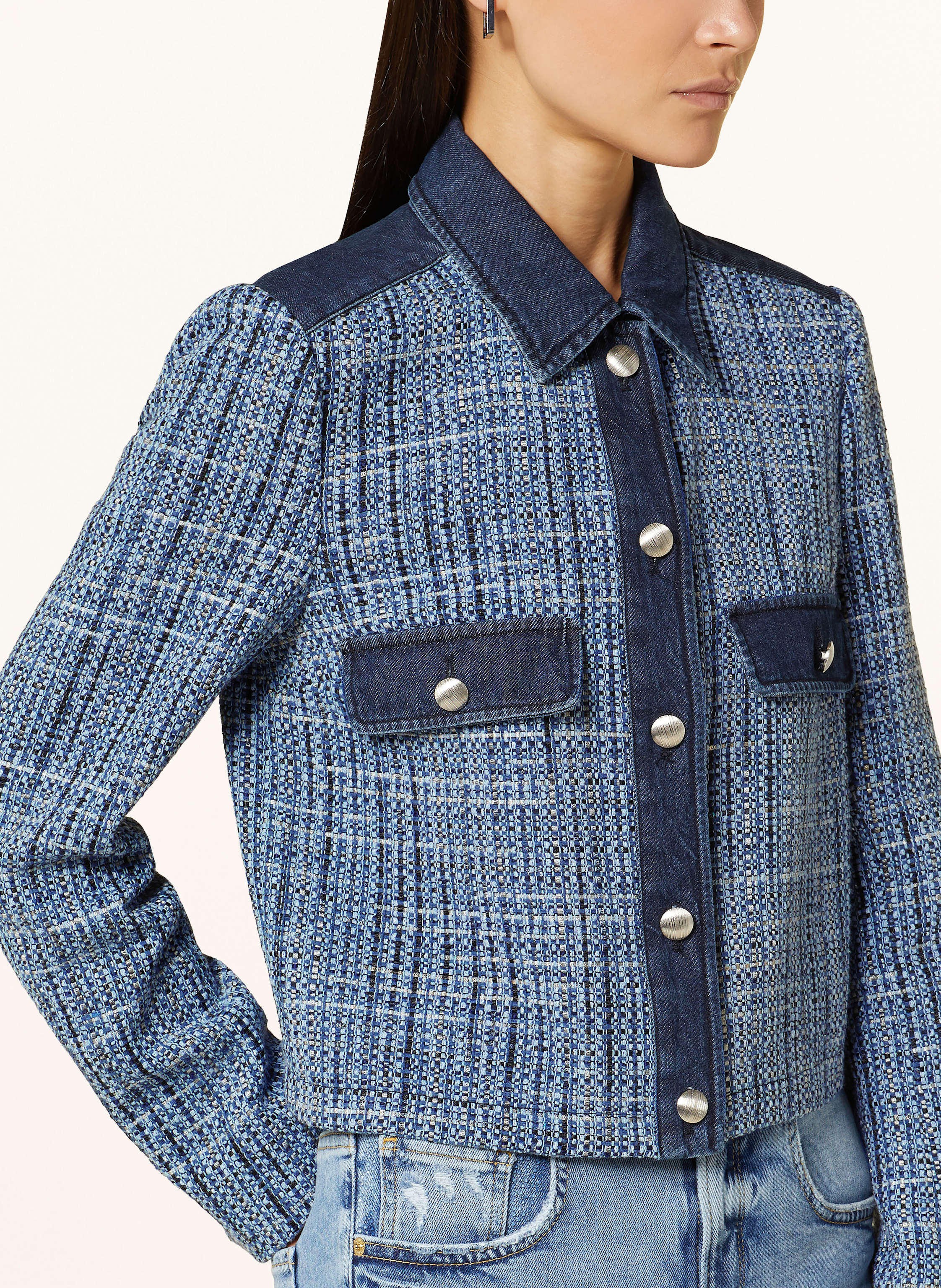 Thumbnail - Marc Aurel Jacke Im Materialmix blau