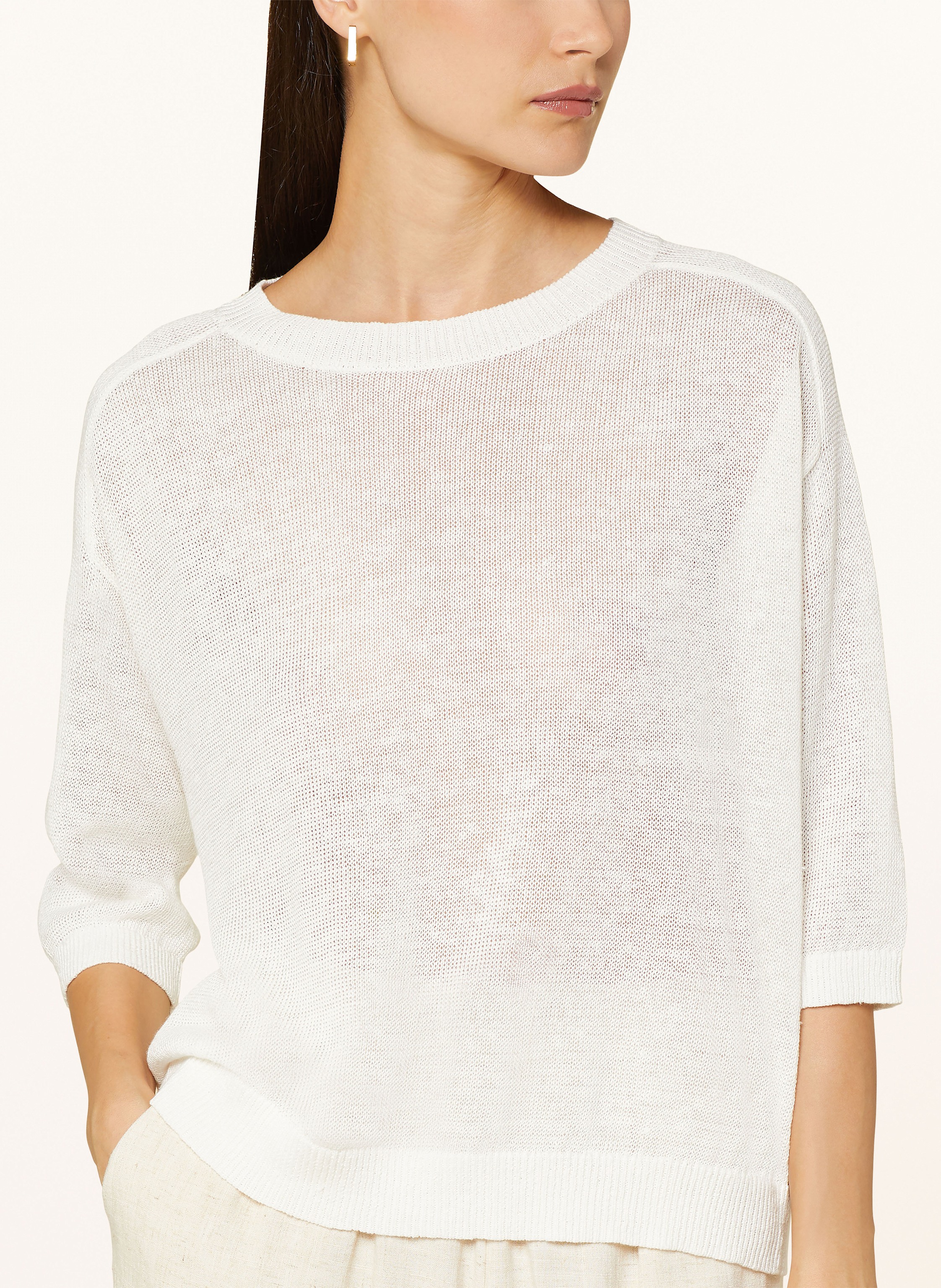 Thumbnail - (The Mercer) N.Y. Leinenpullover Mit 3/4-Arm weiss