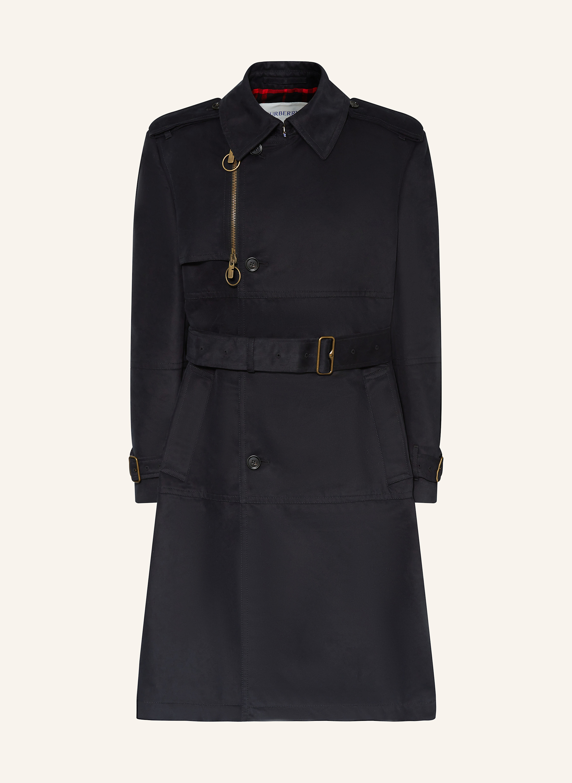 【関税&送料込】Burberry Black Polyester Trench Coat Burberry Black Label Trench Coat Black Polyester Size EU50/M