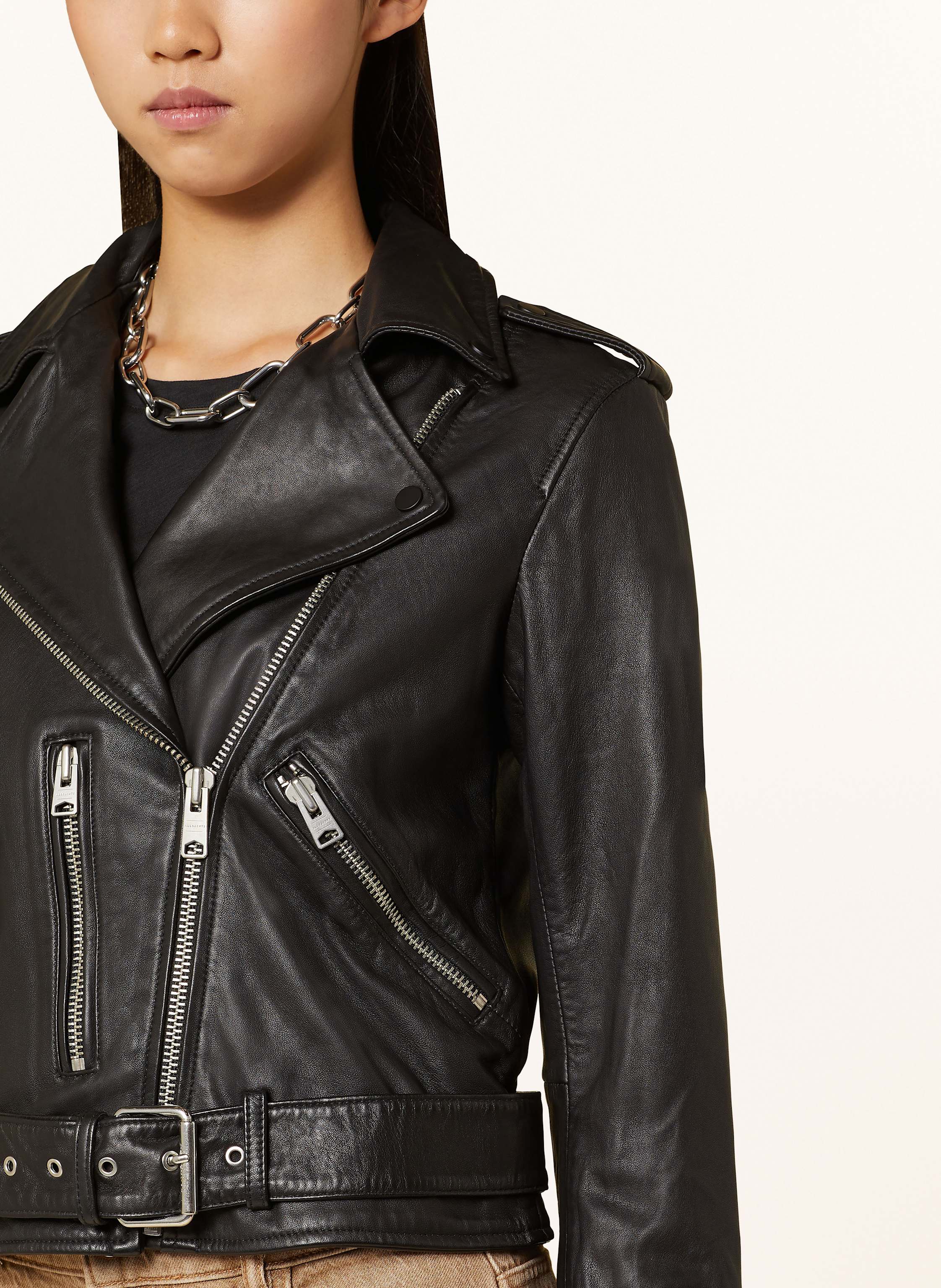 Thumbnail - Allsaints Lederjacke Balfern schwarz