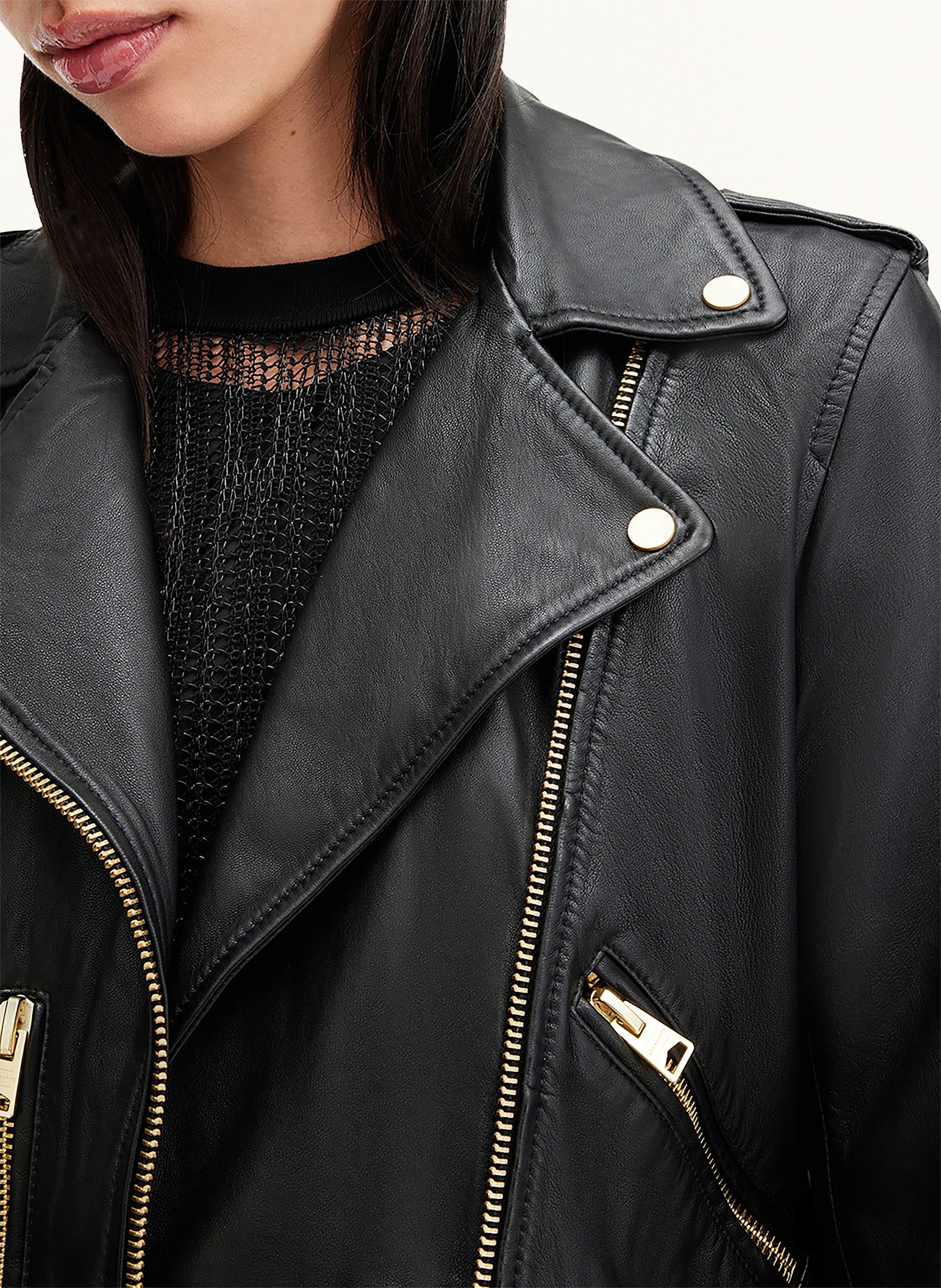 Thumbnail - Allsaints Lederjacke Balfern schwarz
