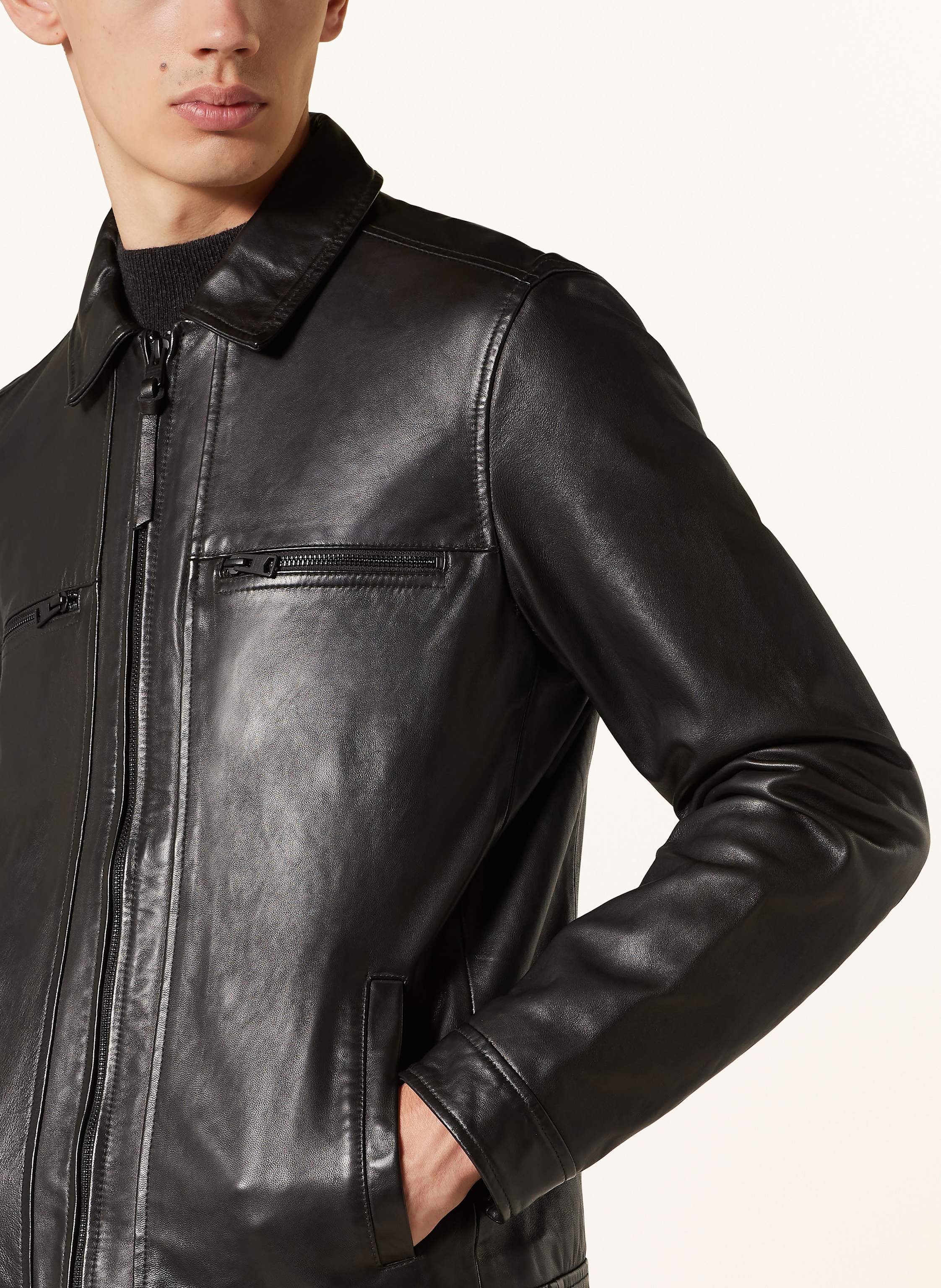 Thumbnail - Allsaints Lederjacke Luck schwarz