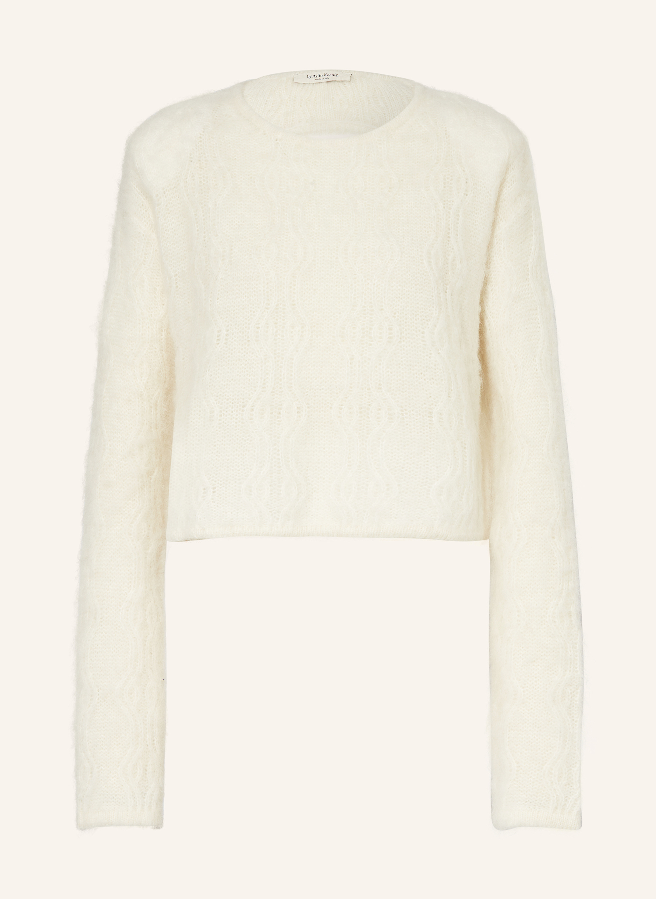 White fluffy crop jumper on sale