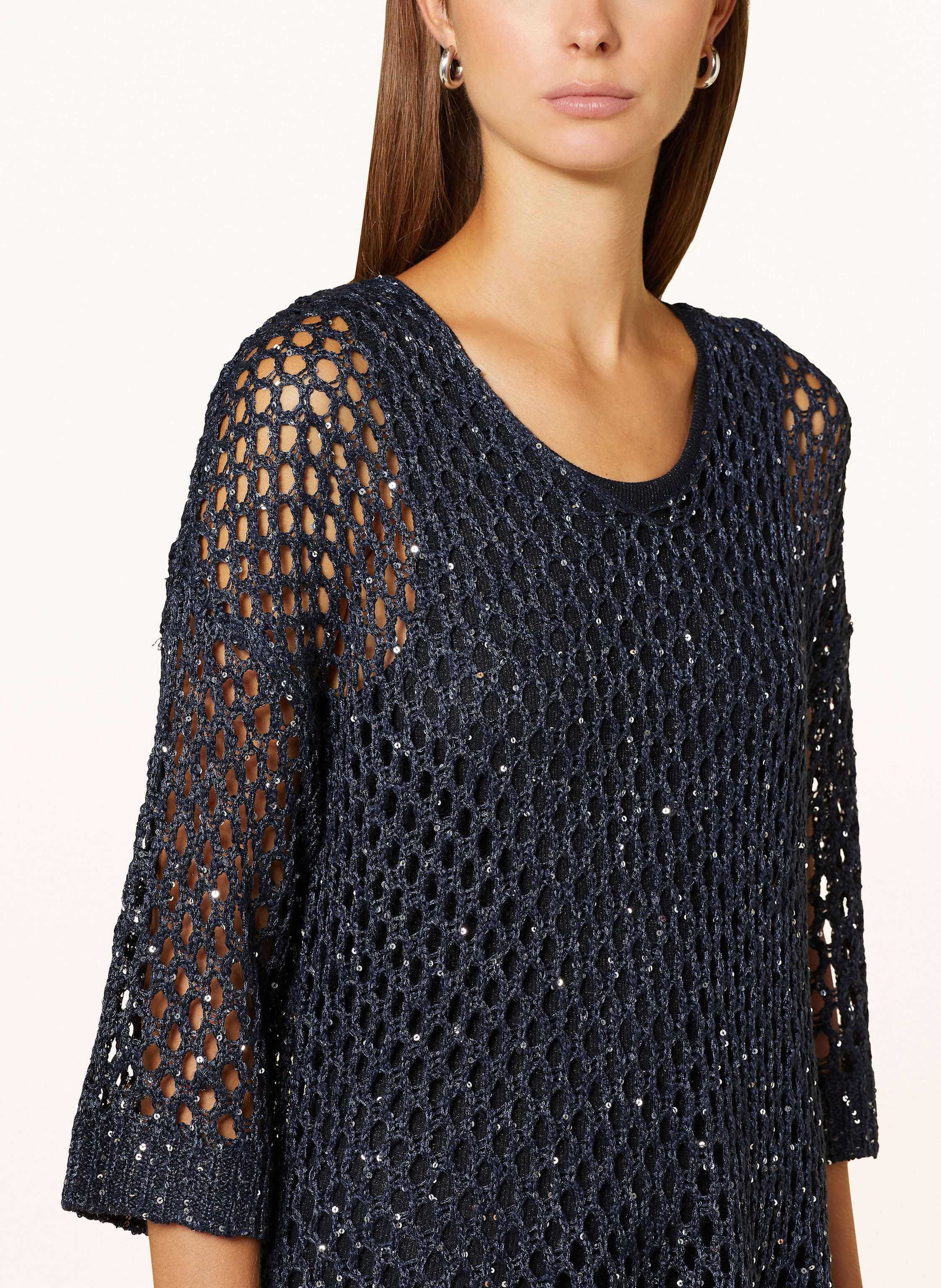 Thumbnail - Joseph Ribkoff Pullover Mit 3/4-Arm Und Pailletten blau
