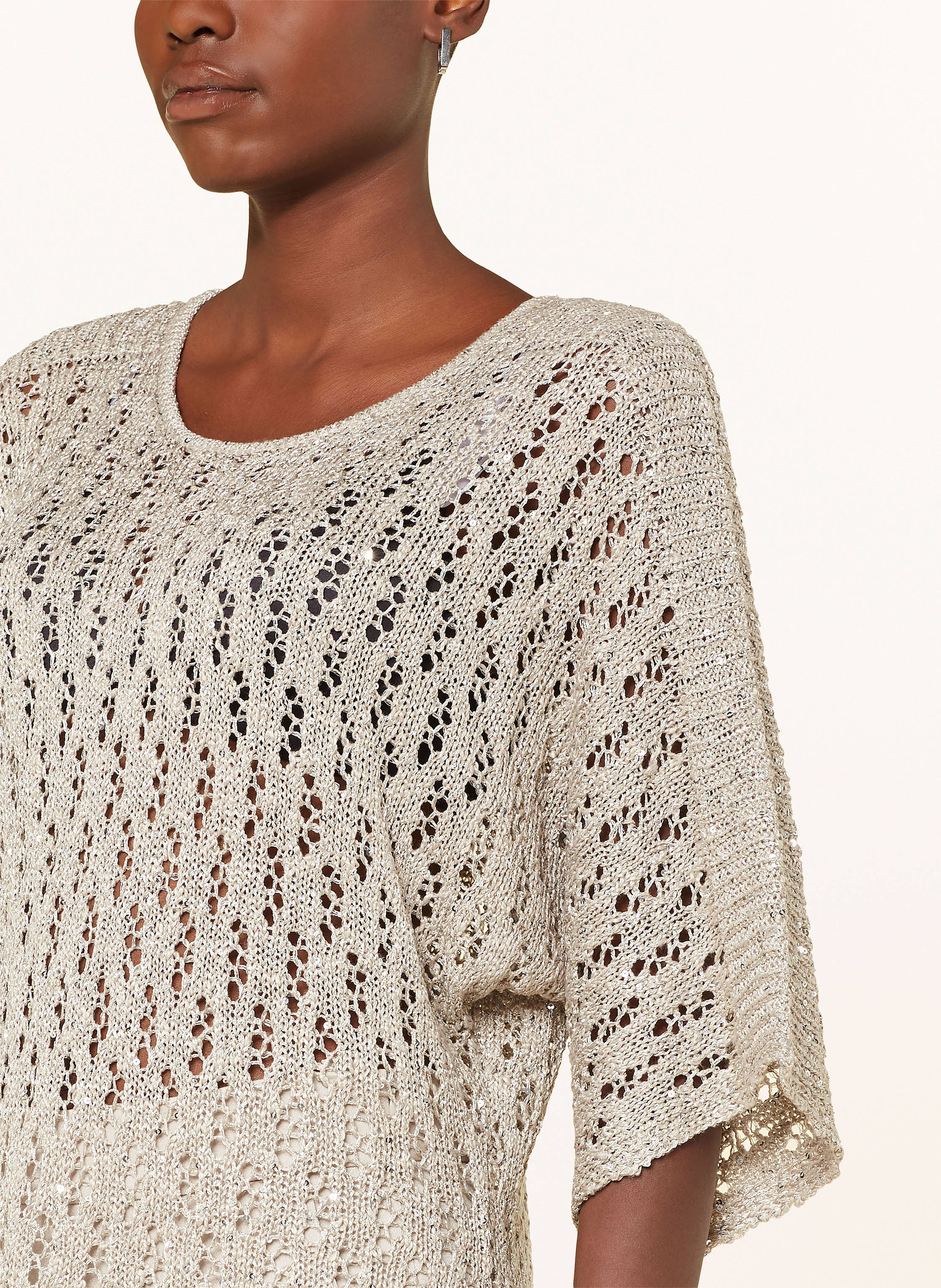 Thumbnail - Joseph Ribkoff Pullover Mit 3/4-Arm Und Pailletten beige